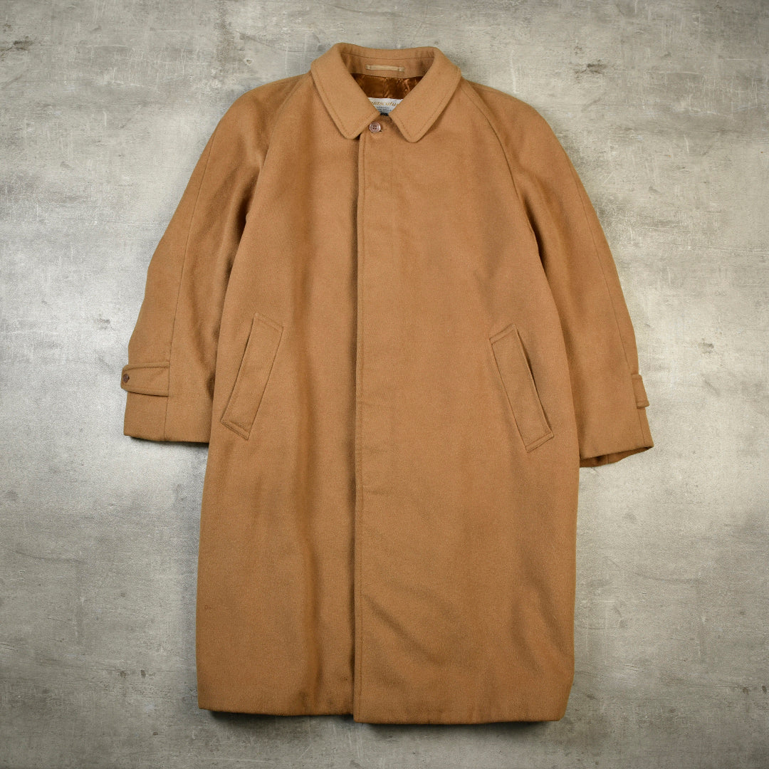 AQUASCUTUM VINTAGE WOOL CAMEL COAT - XL