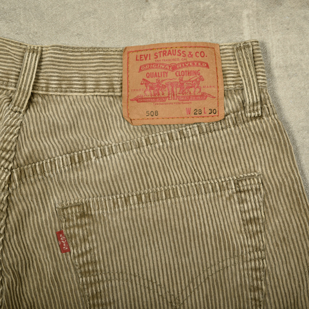 LEVIS 508  VELVET CORDUROY TROUSERS KHAKI - 28X30