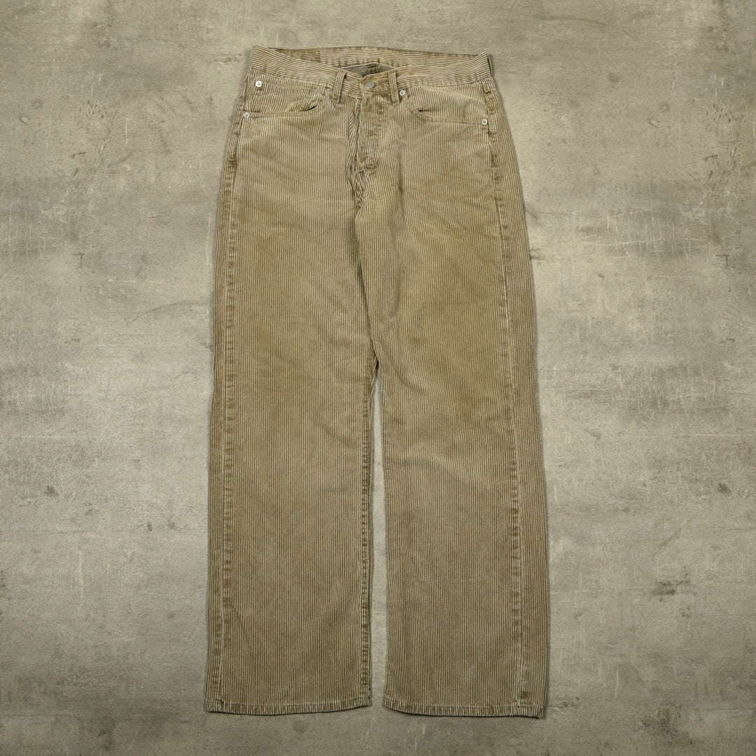 LEVIS 508  VELVET CORDUROY TROUSERS KHAKI - 28X30