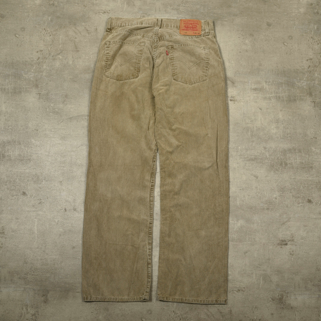 LEVIS 508  VELVET CORDUROY TROUSERS KHAKI - 28X30