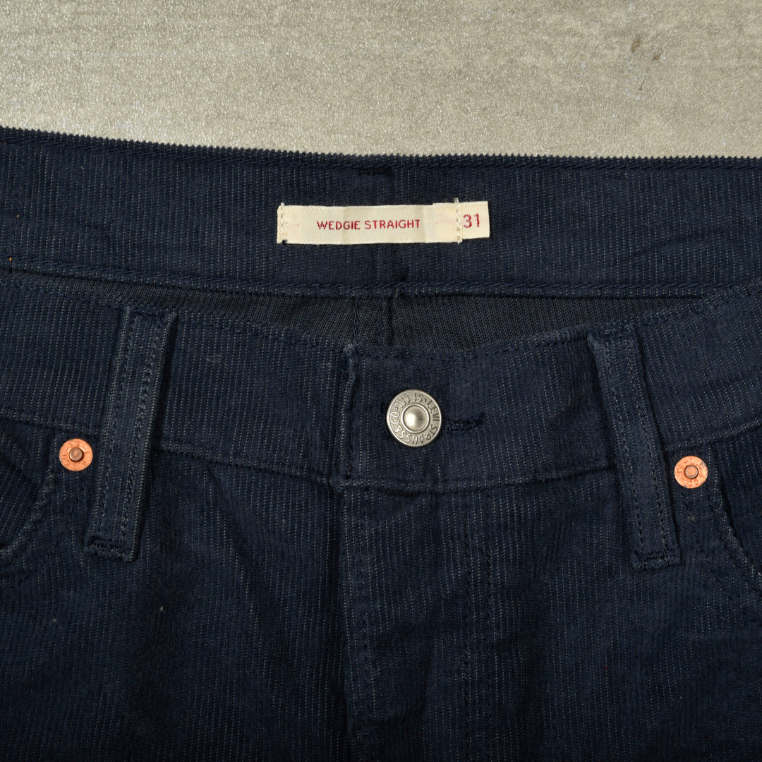 LEVIS VELVET CORDUROY TROUSERS BLUE  BIG E - 31