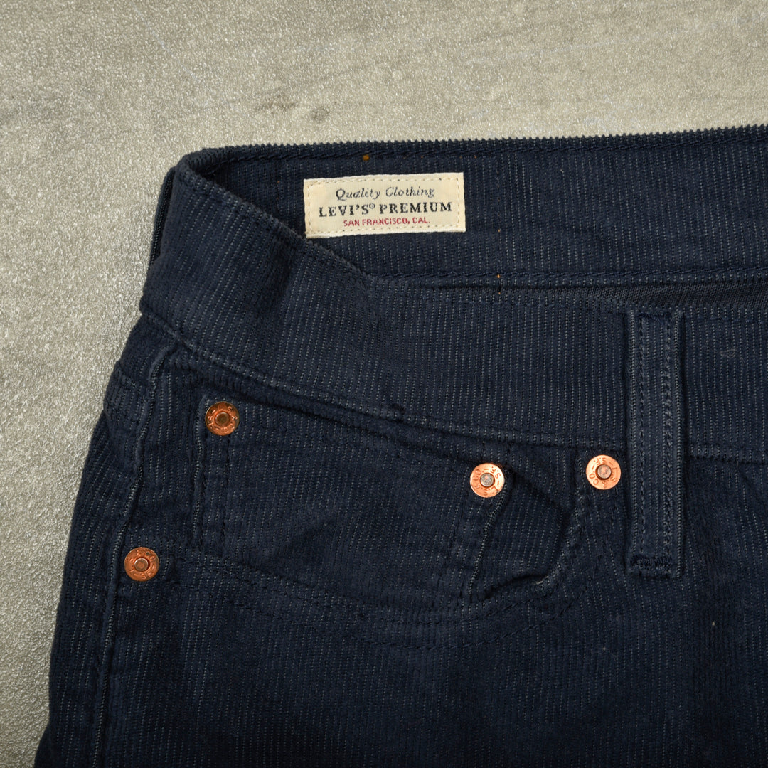 LEVIS VELVET CORDUROY TROUSERS BLUE  BIG E - 31