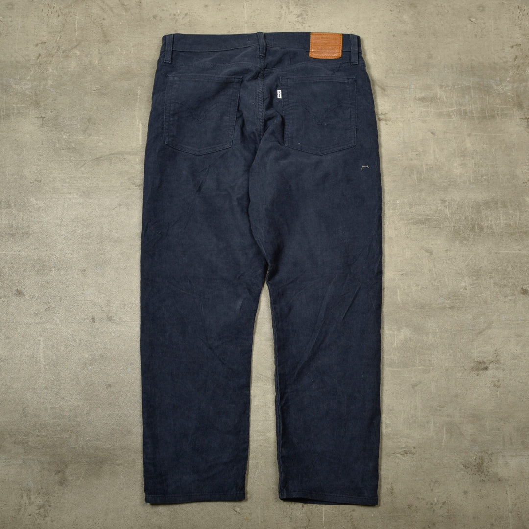 LEVIS VELVET CORDUROY TROUSERS BLUE  BIG E - 31