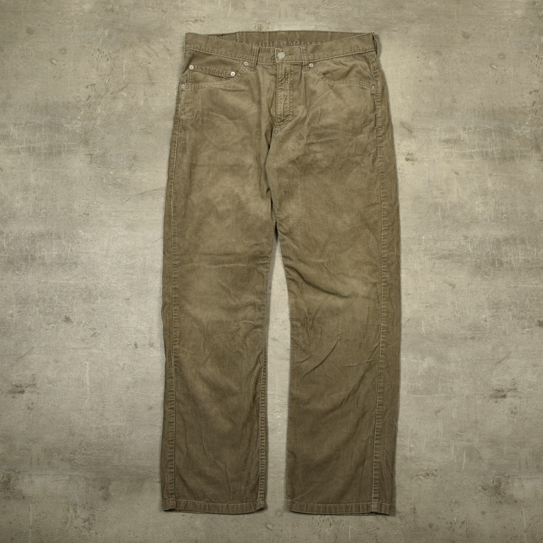 LEVIS 752 VELVET CORDUROY TROUSERS KHAKI - 34X30