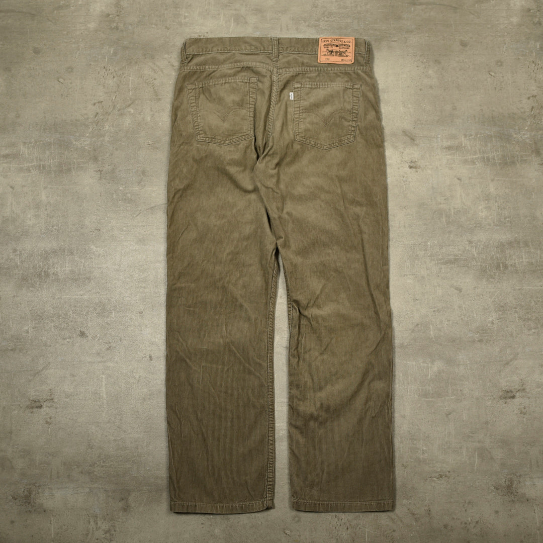 LEVIS 752 VELVET CORDUROY TROUSERS KHAKI - 34X30