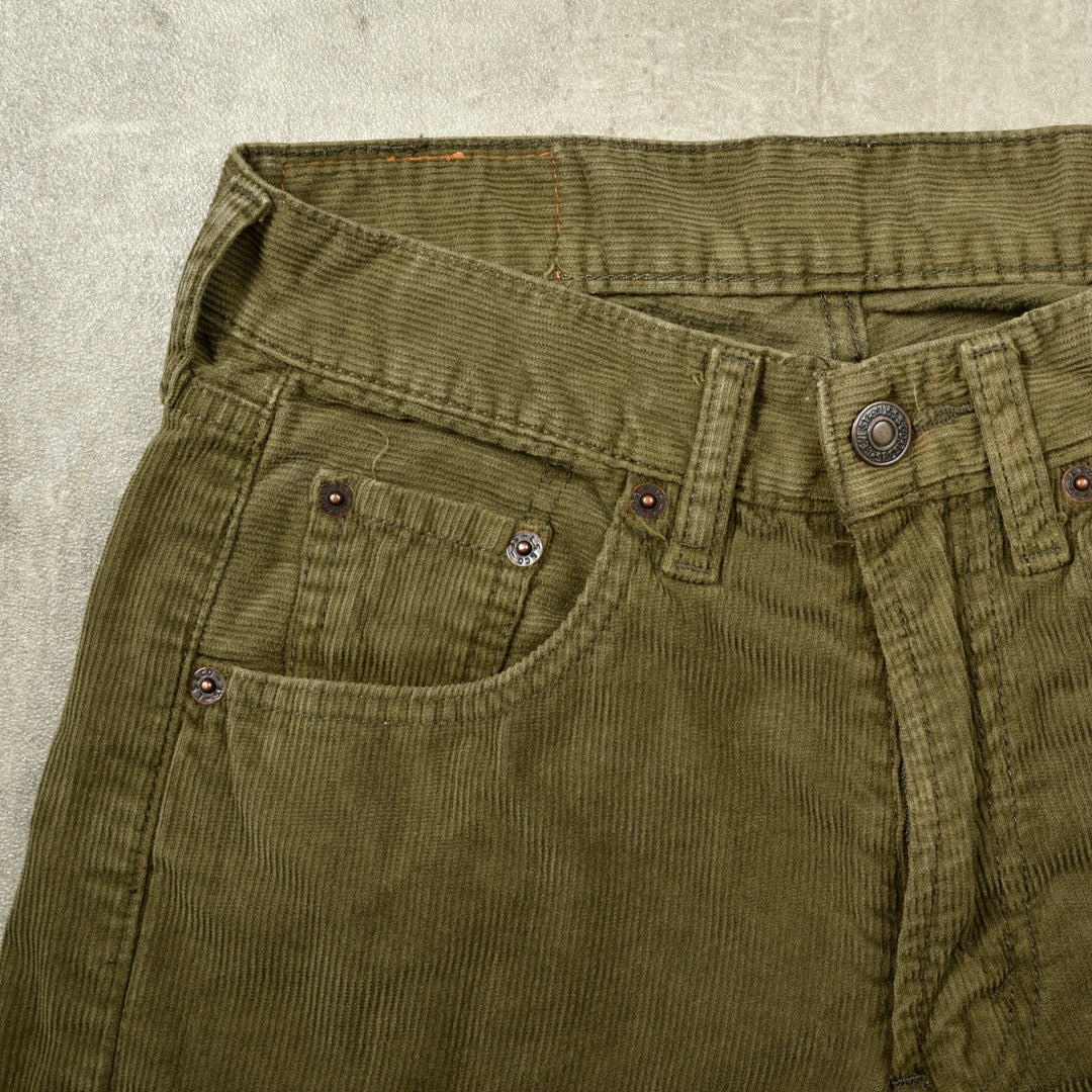 LEVIS 508  VELVET CORDUROY TROUSERS GREEN - 28