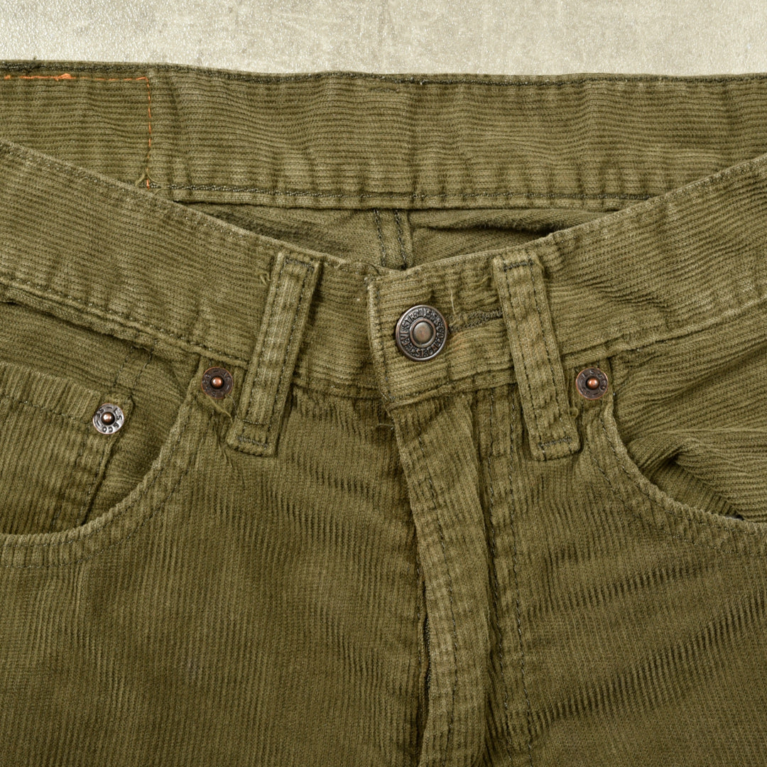 LEVIS 508  VELVET CORDUROY TROUSERS GREEN - 28