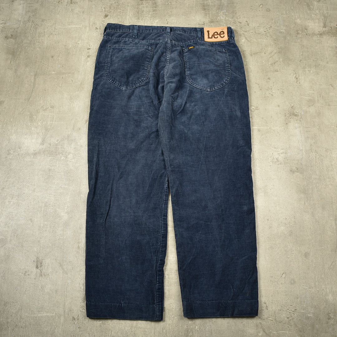 LEE VELVET CORDUROY TROUSERS  BLUE - 38X34