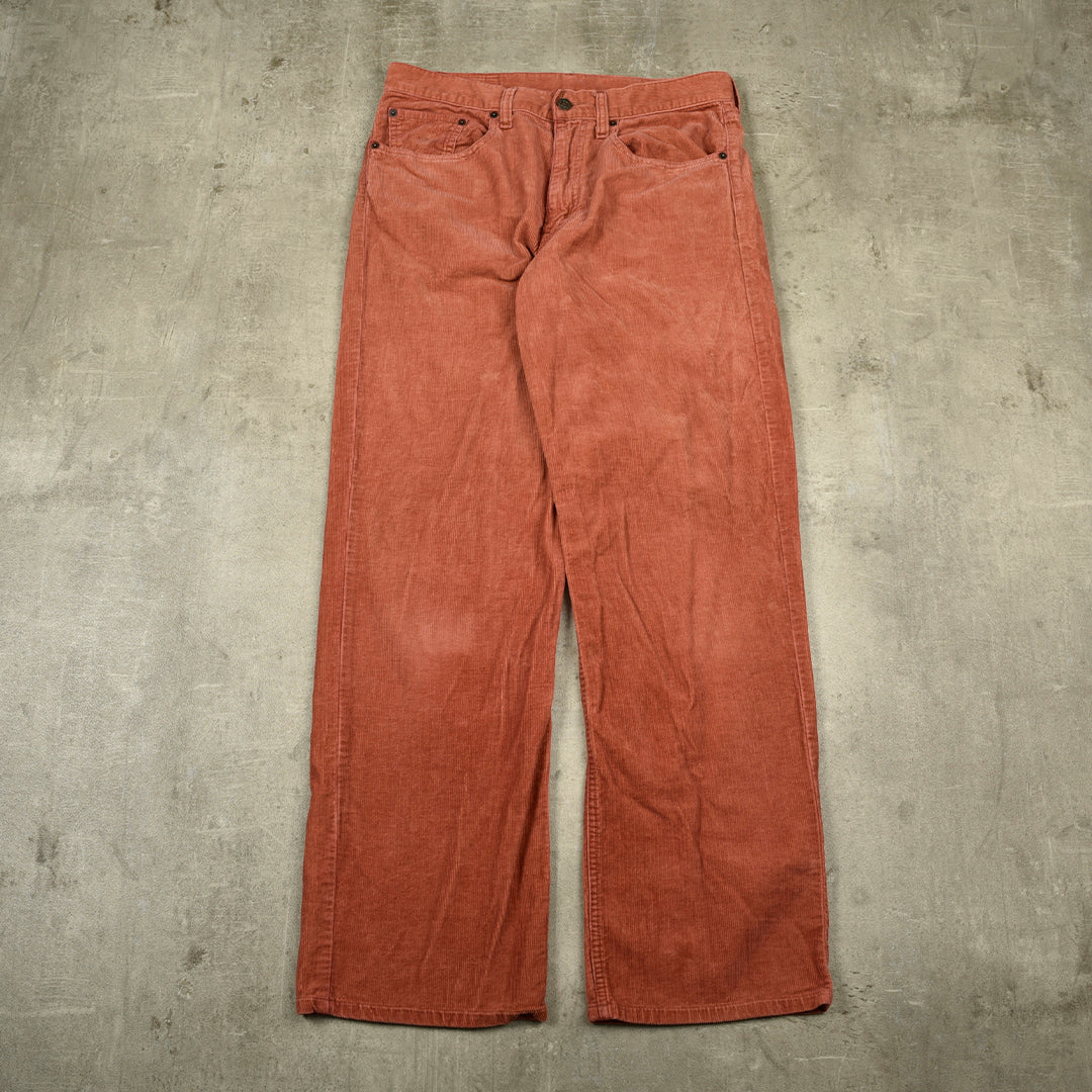 LEVIS 508 VELVET CORDUROY TROUSERS ORANGE -  33