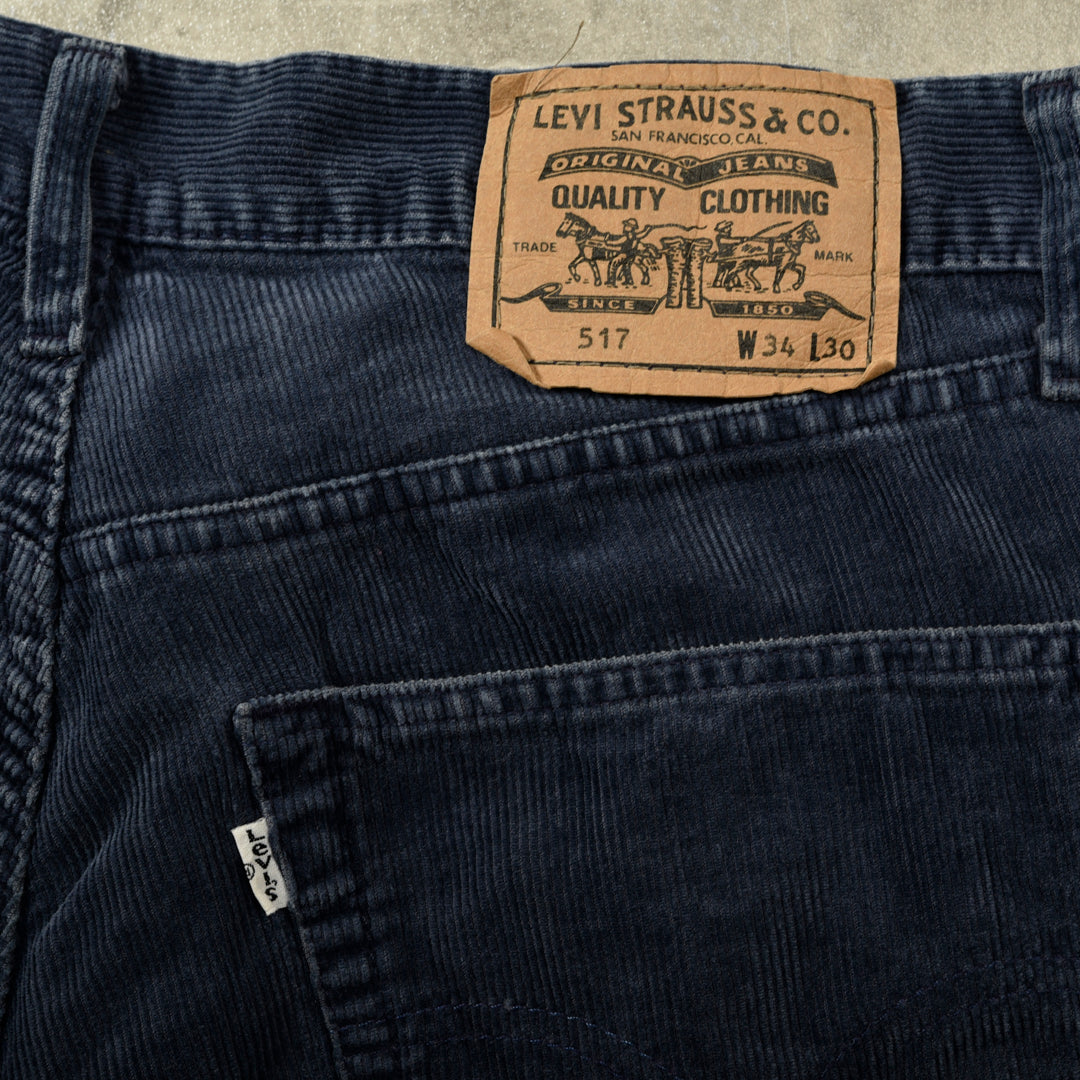 LEVIS 517 VELVET CORDUROY TROUSERS BLUE - 34