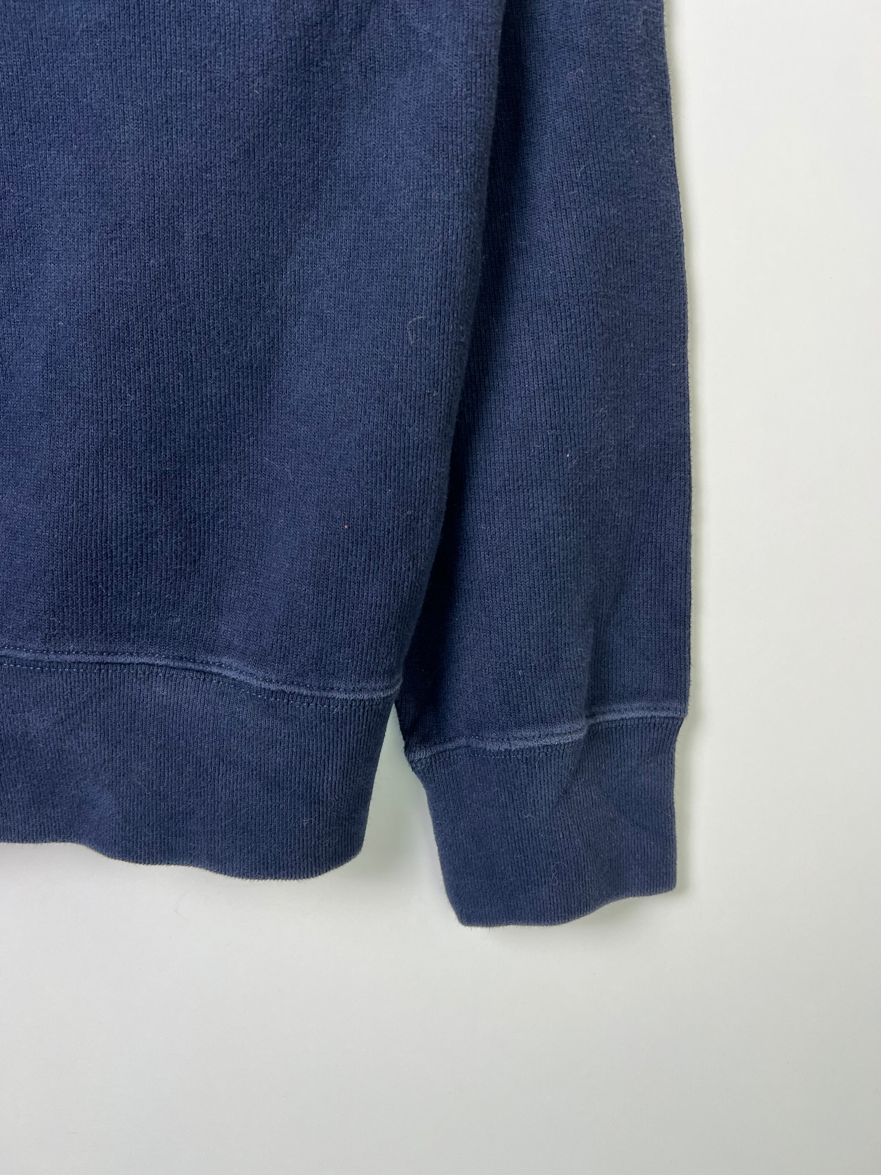 RALPH LAUREN COTTON SWEATER SHAWL COLLAR NAVY BLUE - L