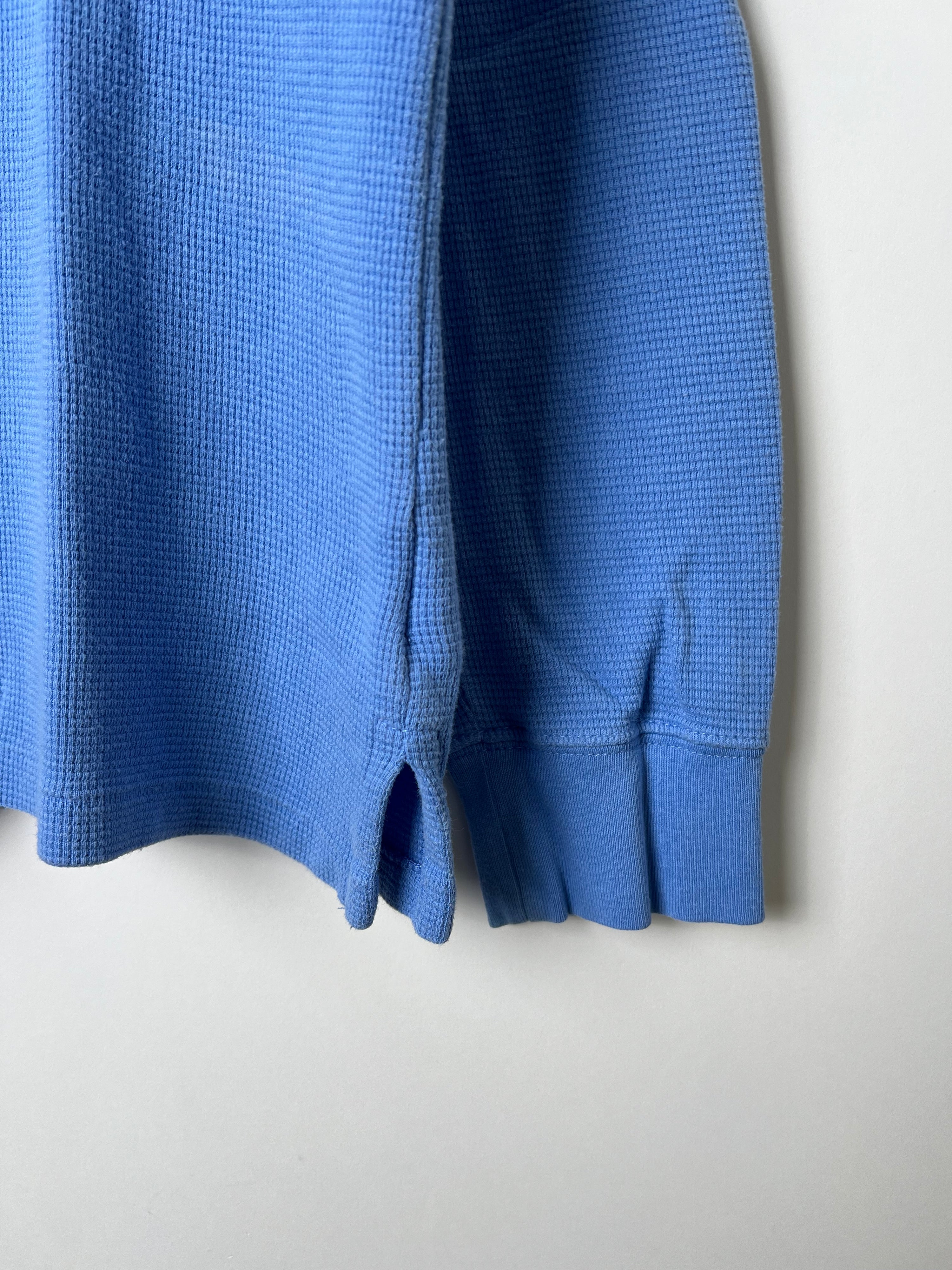 RALPH LAUREN QUARTER ZIP SWEATER WAFFLE BLUE - XL