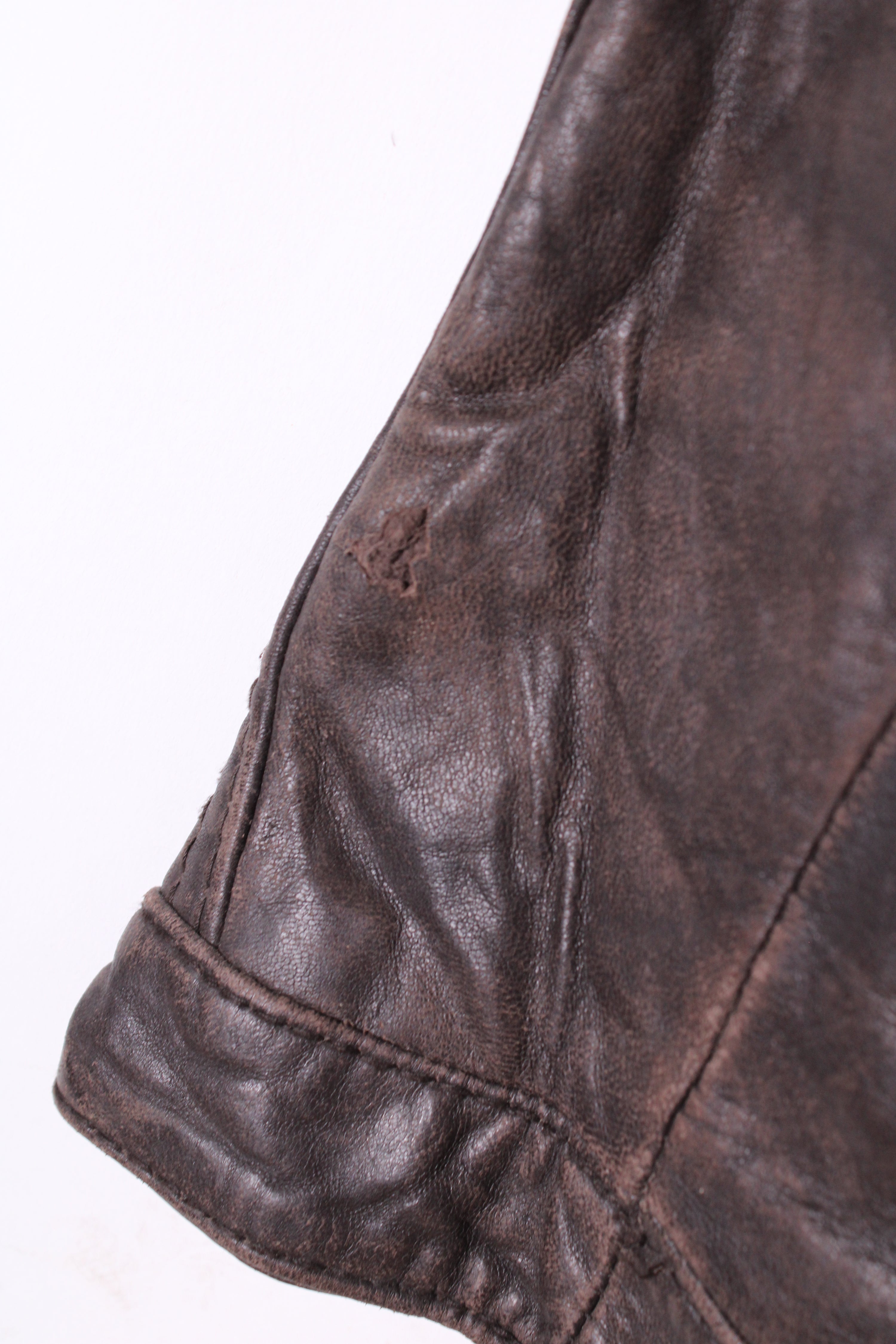 MICHAEL KORS LEATHER JACKET BROWN -  S/M