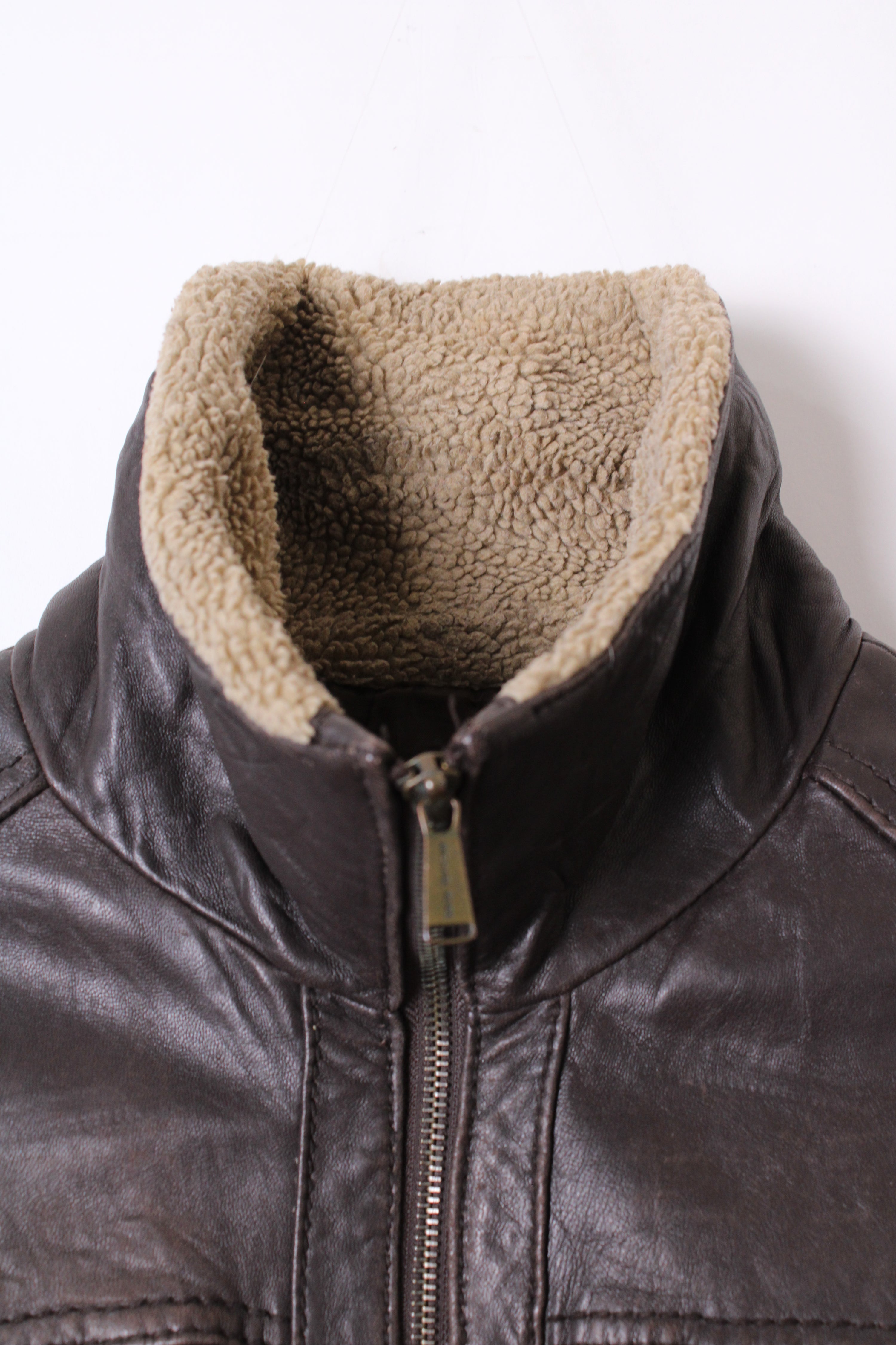 MICHAEL KORS LEATHER JACKET BROWN -  S/M