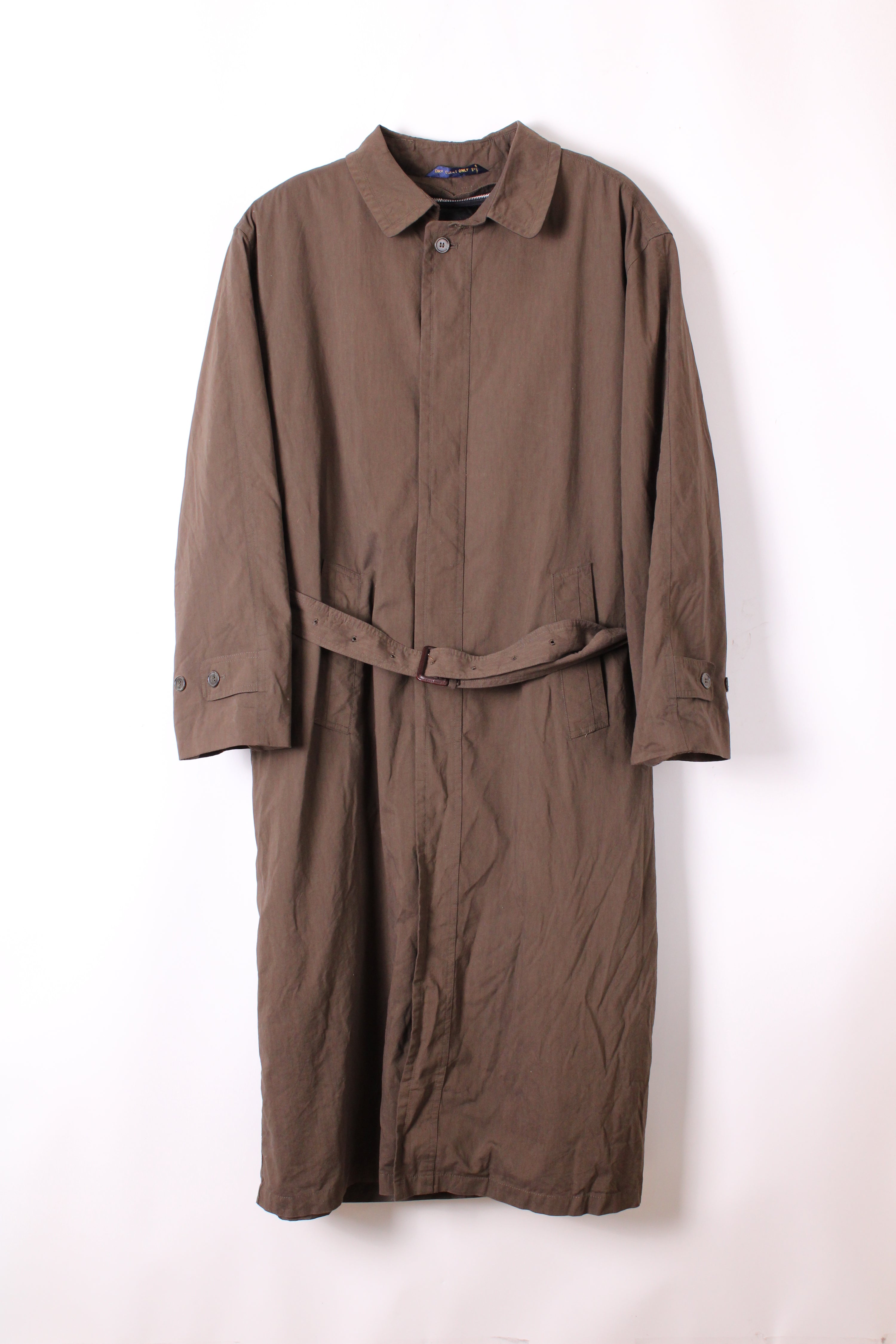 VINTAGE TRENCH COAT RALPH LAUREN BROWN WOOL LINING - L/XL