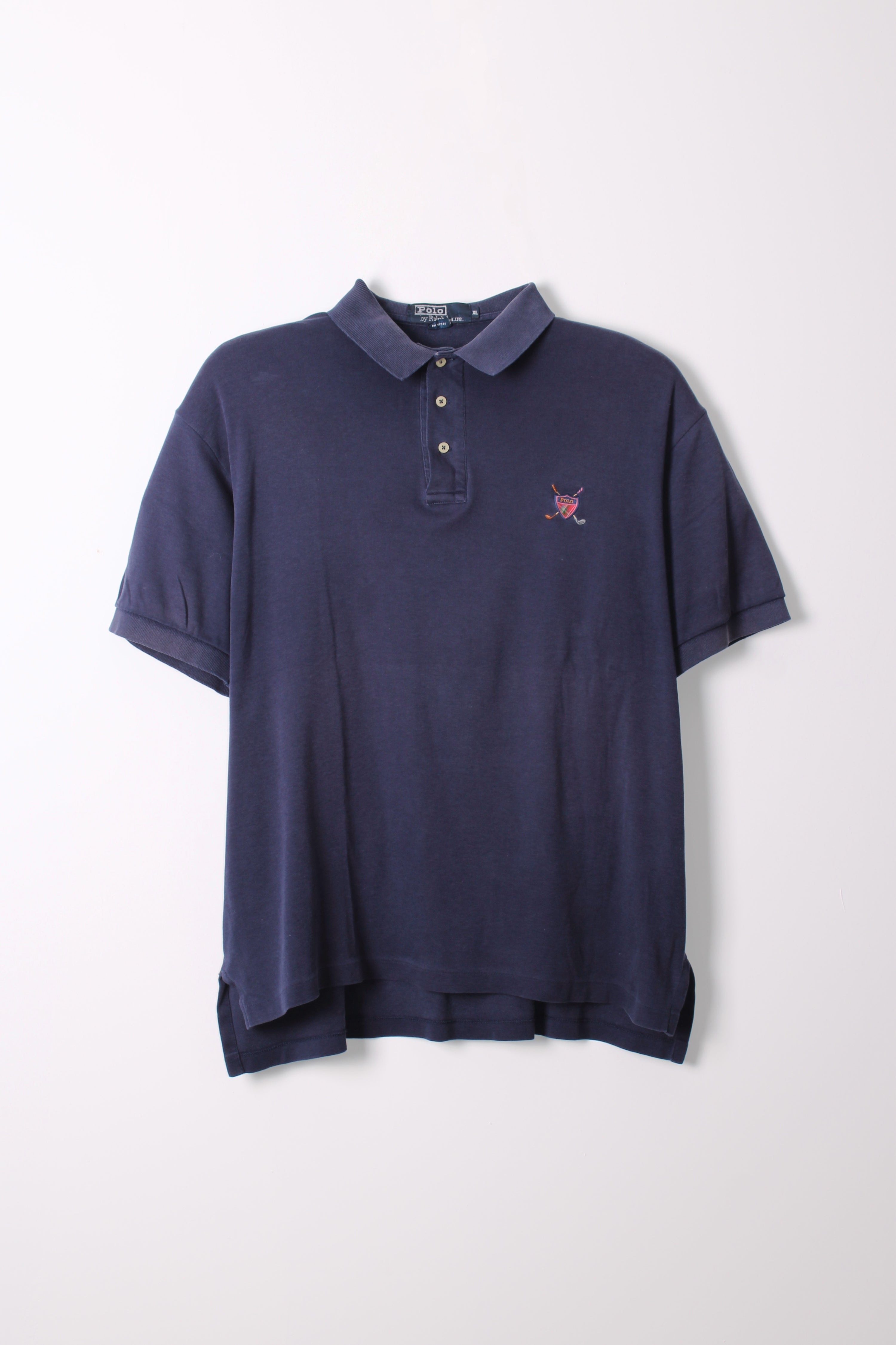 RALPH LAUREN POLO SHIRT NAVY BLUE MADE IN USA - XL