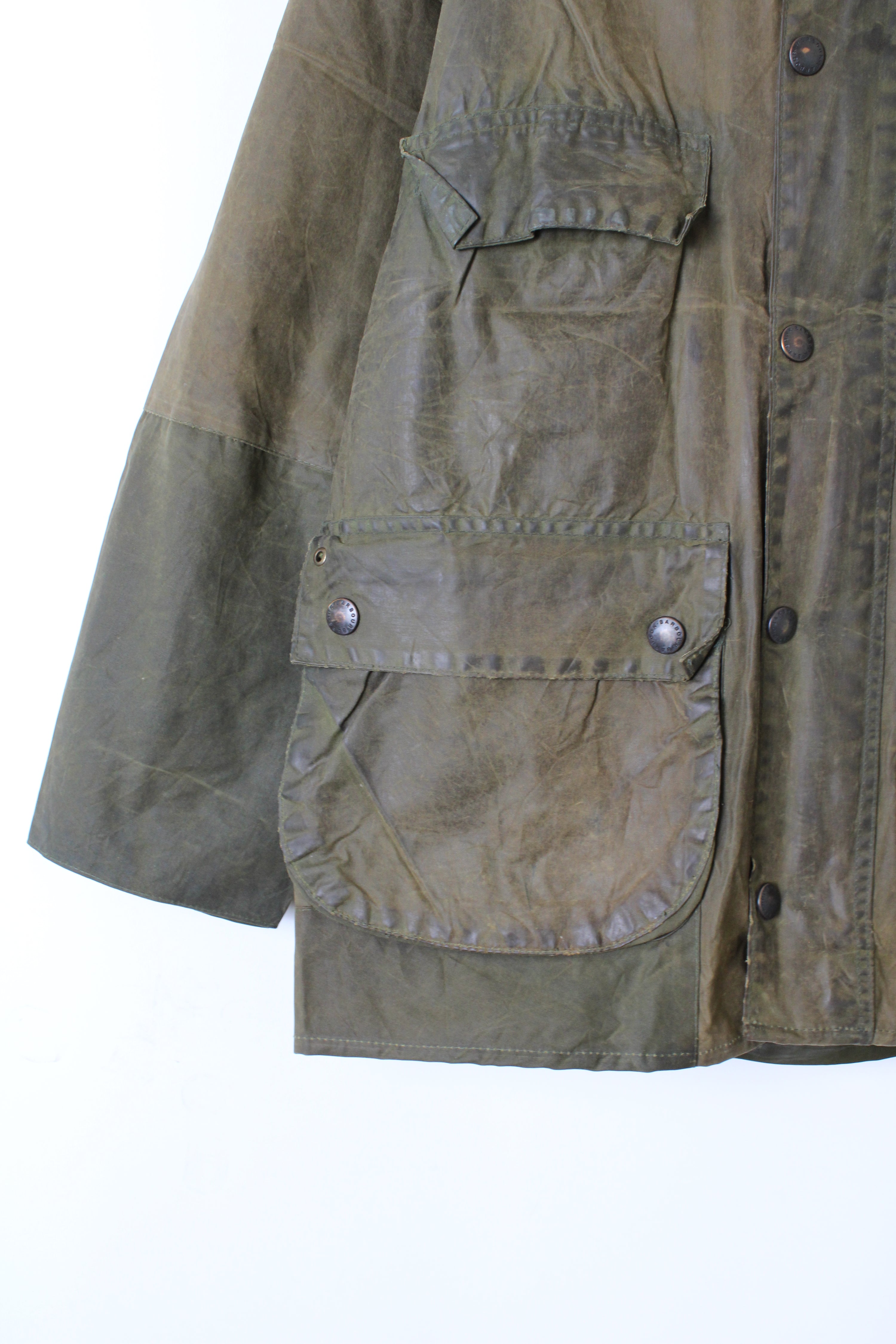 BARBOUR BEDALE 4 POCKETS WAXED JACKET GREEN - XS/S