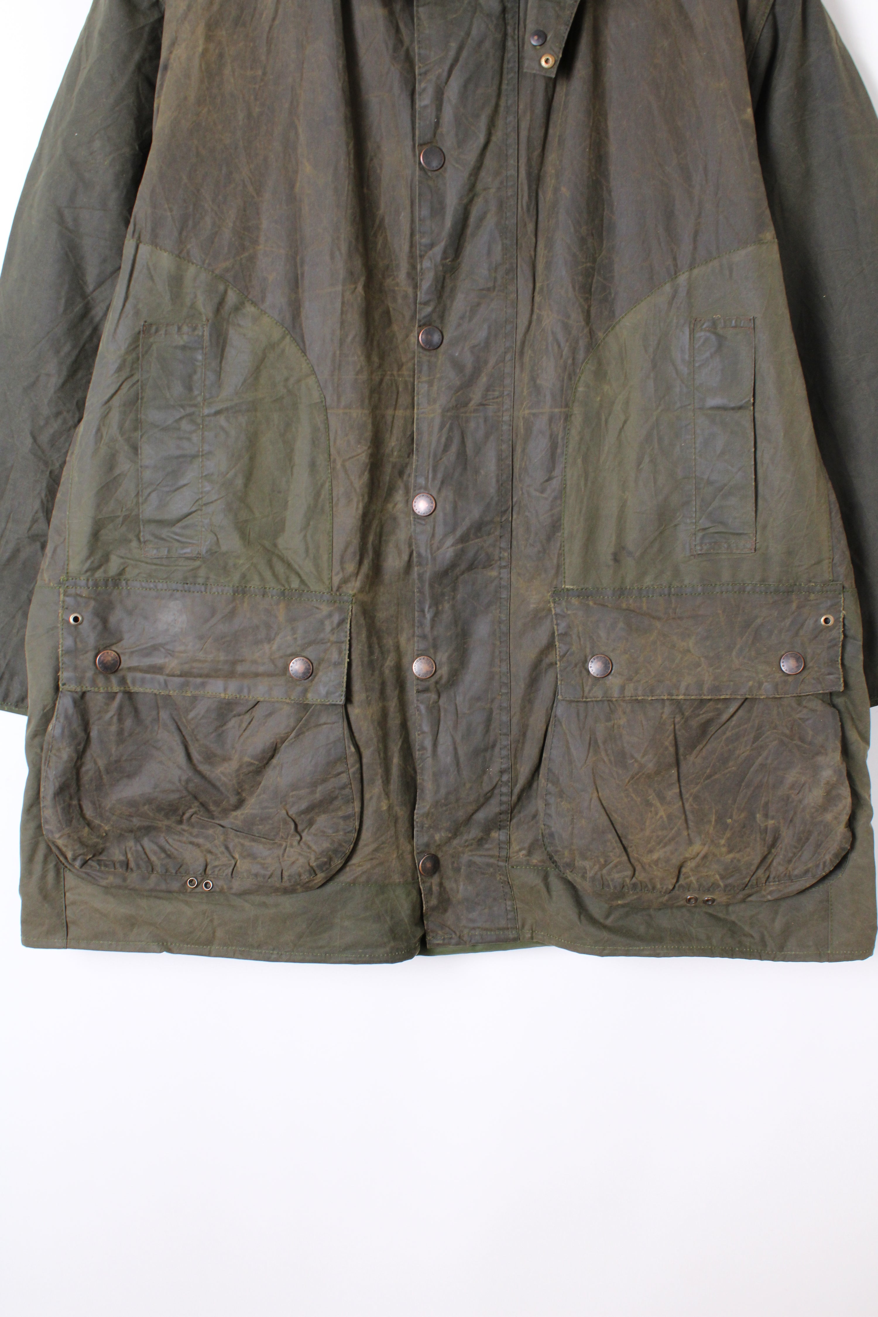BARBOUR BORDER WAXED JACKET GREEN - M/L