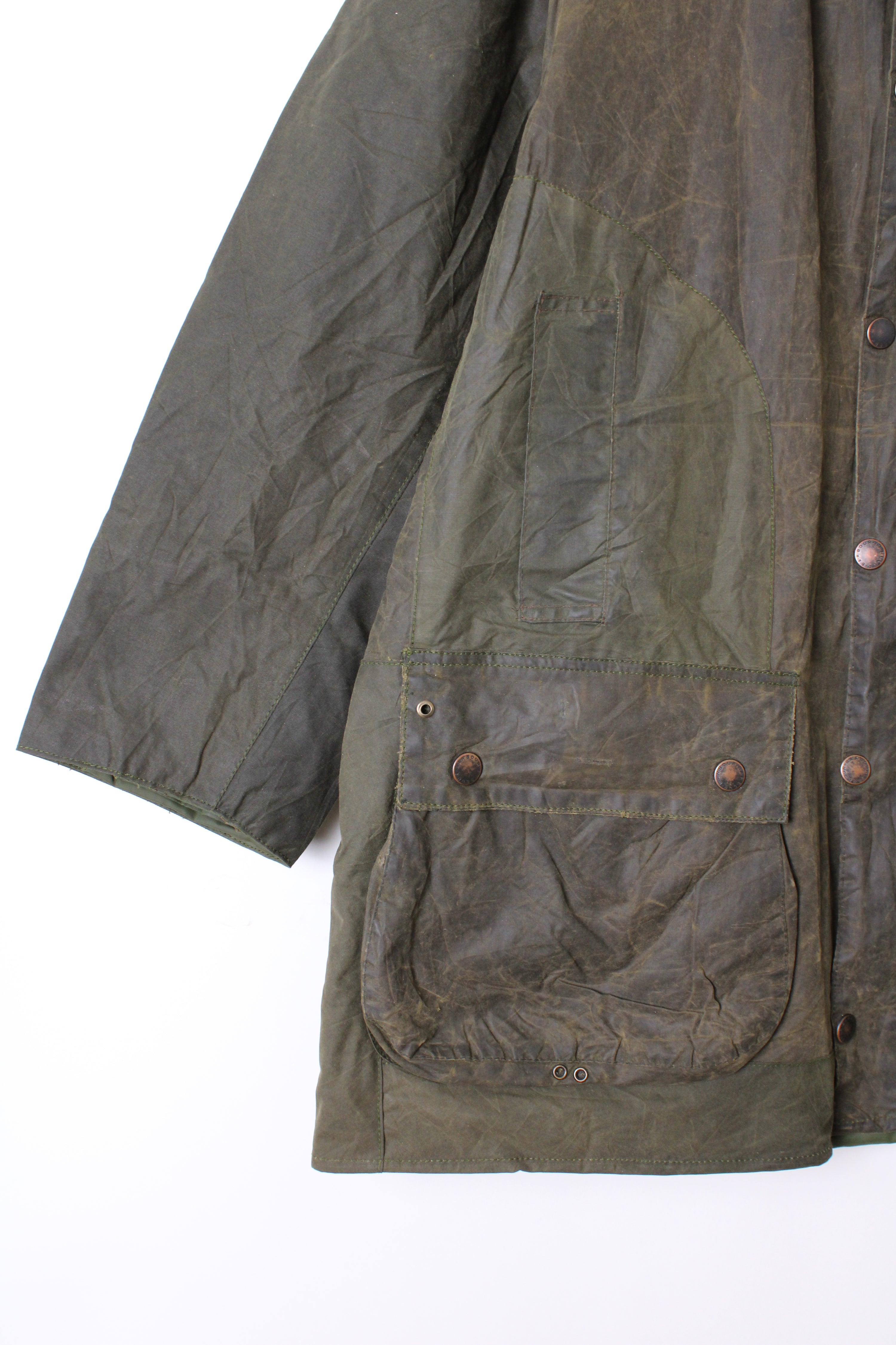 BARBOUR BORDER WAXED JACKET GREEN - M/L