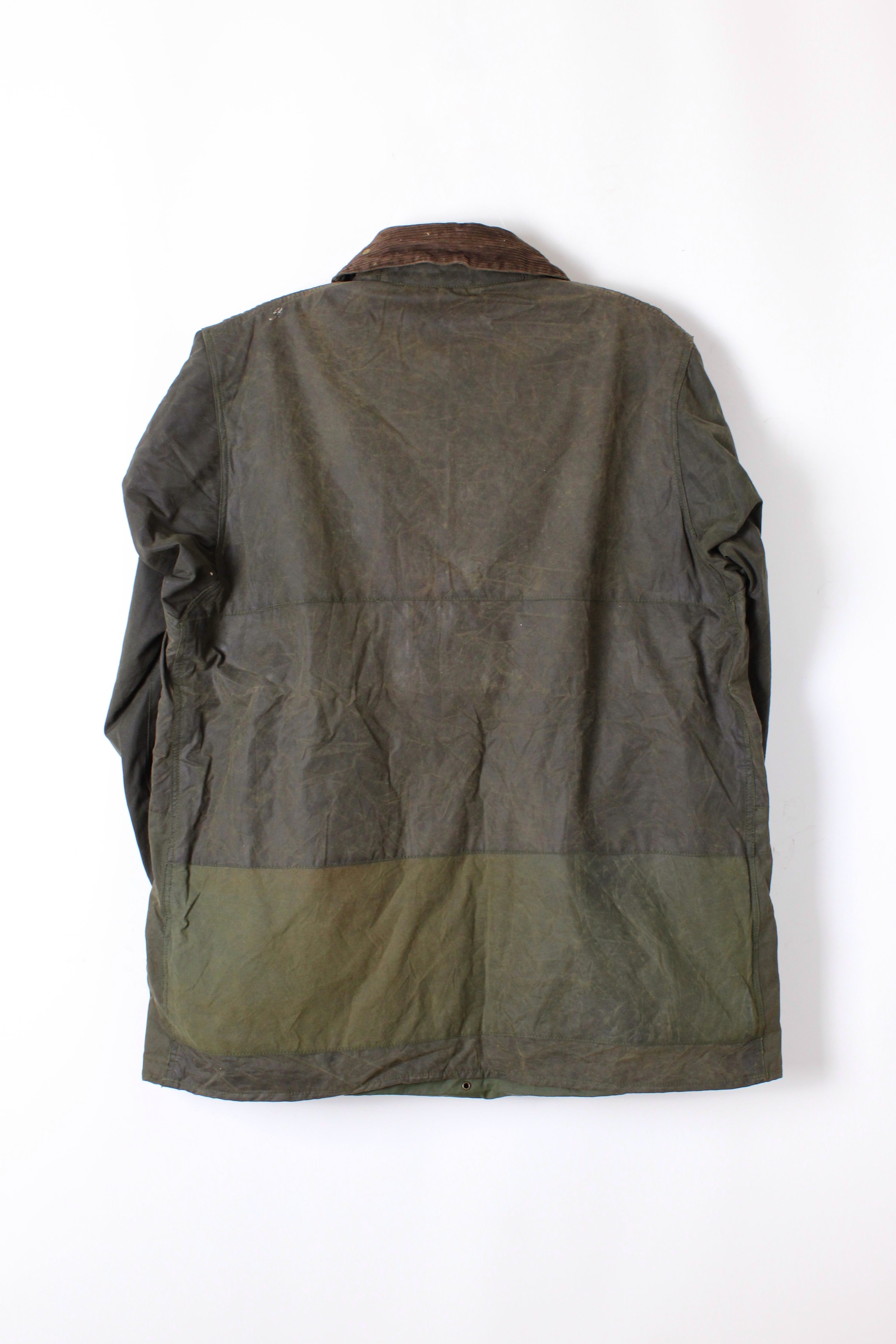 BARBOUR BORDER WAXED JACKET GREEN - M/L