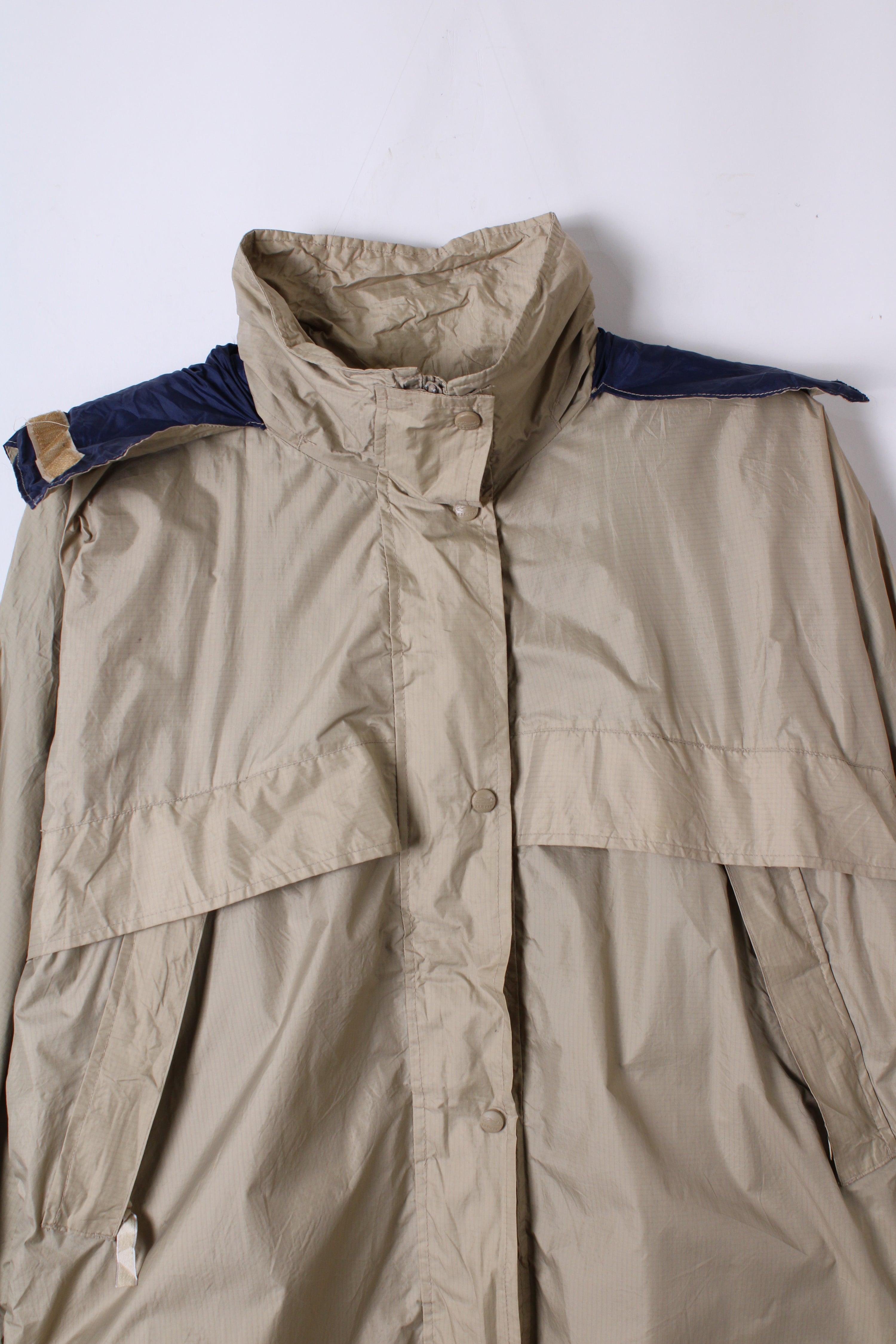 VINTAGE LL BEAN RIPSTOP LONG PARKA BEIGE - L/XL