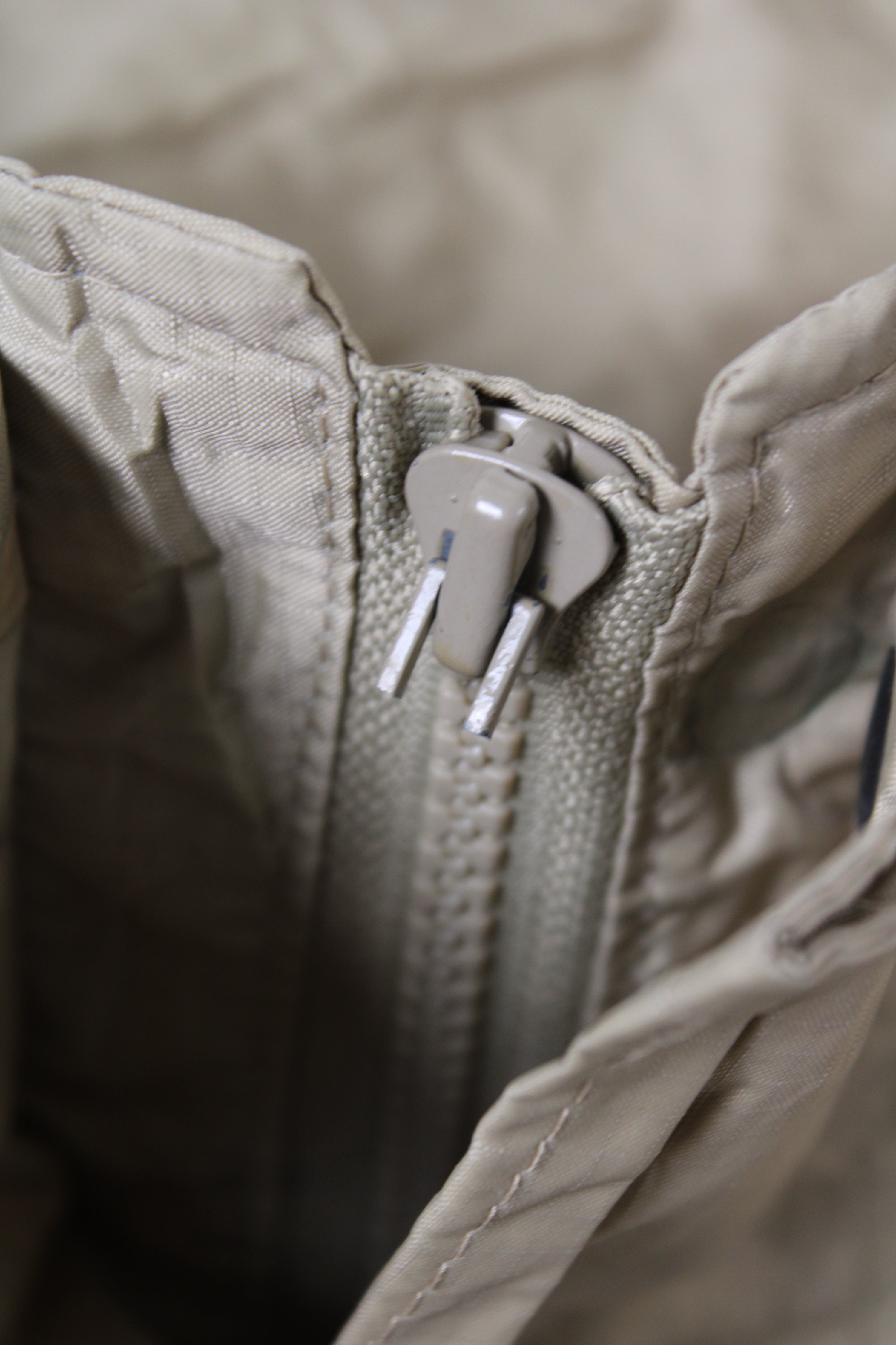 VINTAGE LL BEAN RIPSTOP LONG PARKA BEIGE - L/XL