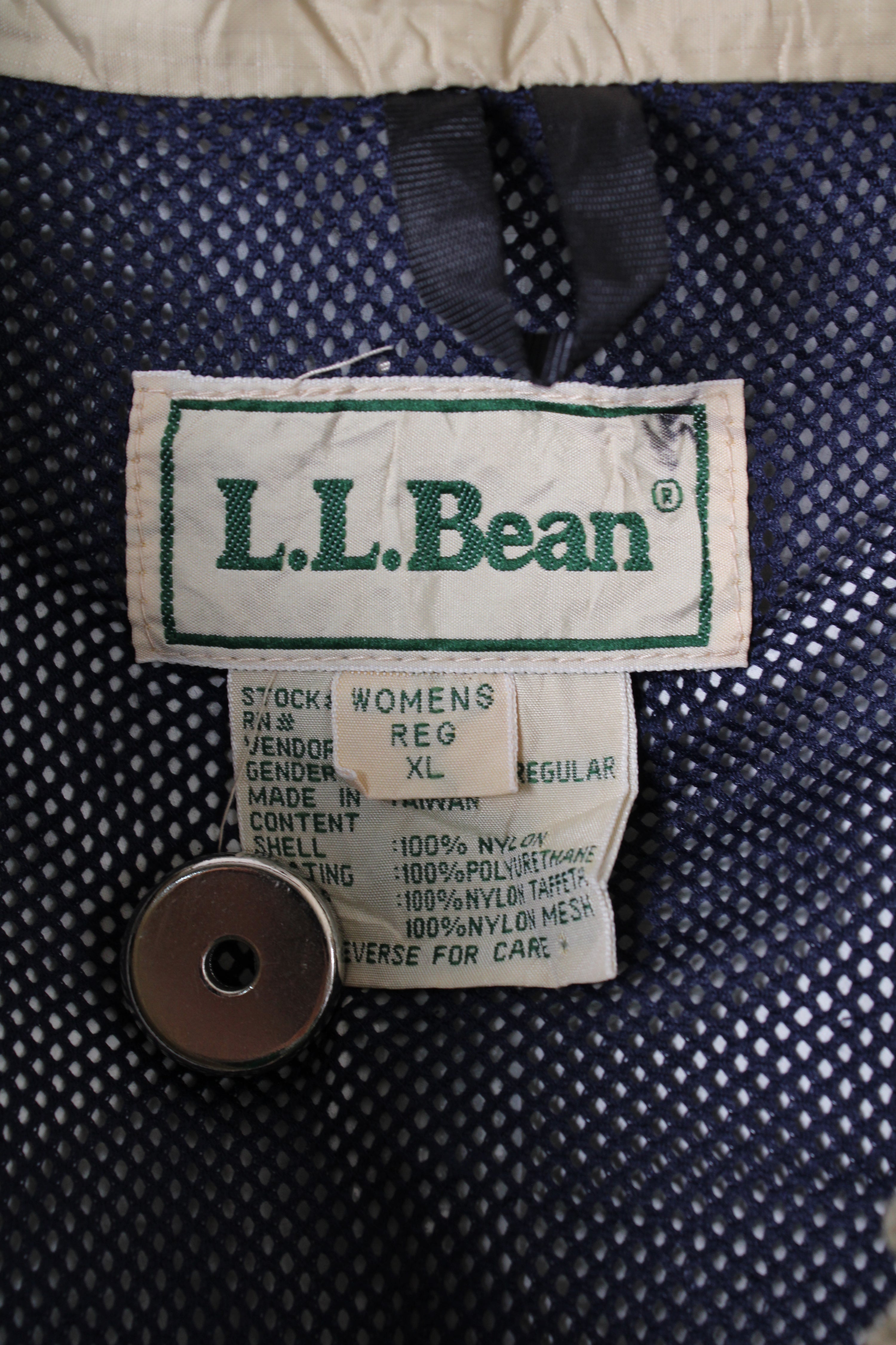 VINTAGE LL BEAN RIPSTOP LONG PARKA BEIGE - L/XL