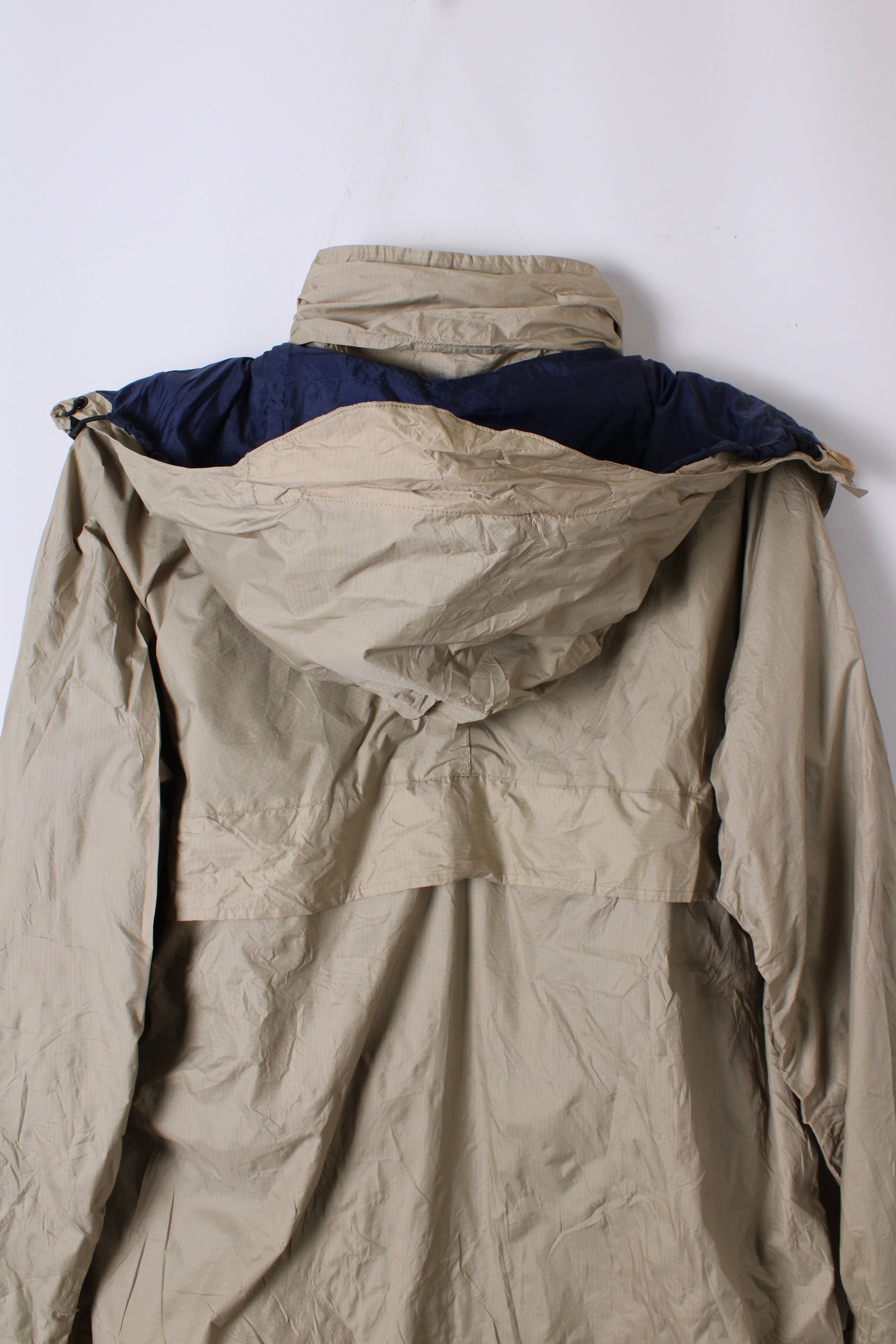VINTAGE LL BEAN RIPSTOP LONG PARKA BEIGE - L/XL