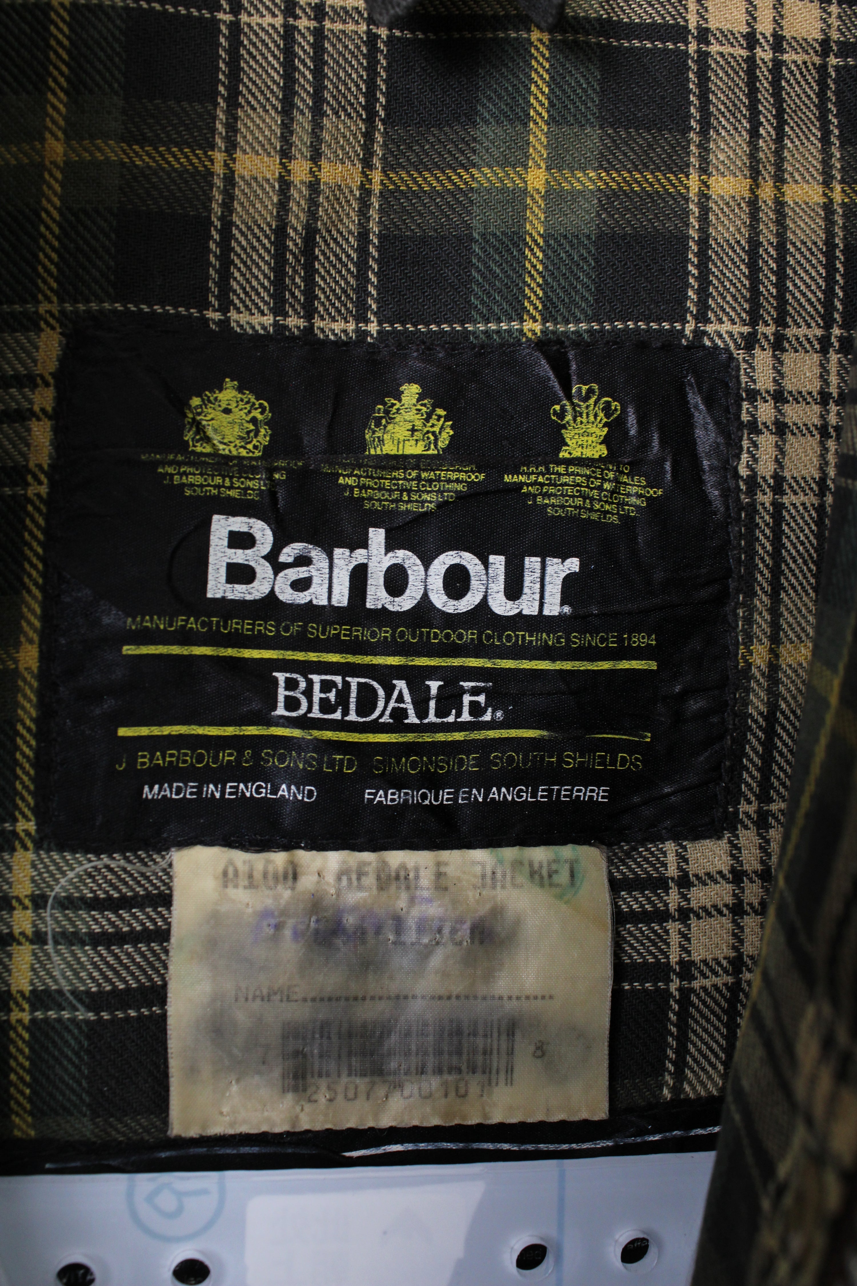 BARBOUR BEDALE WAXED JACKET GREEN - M/L