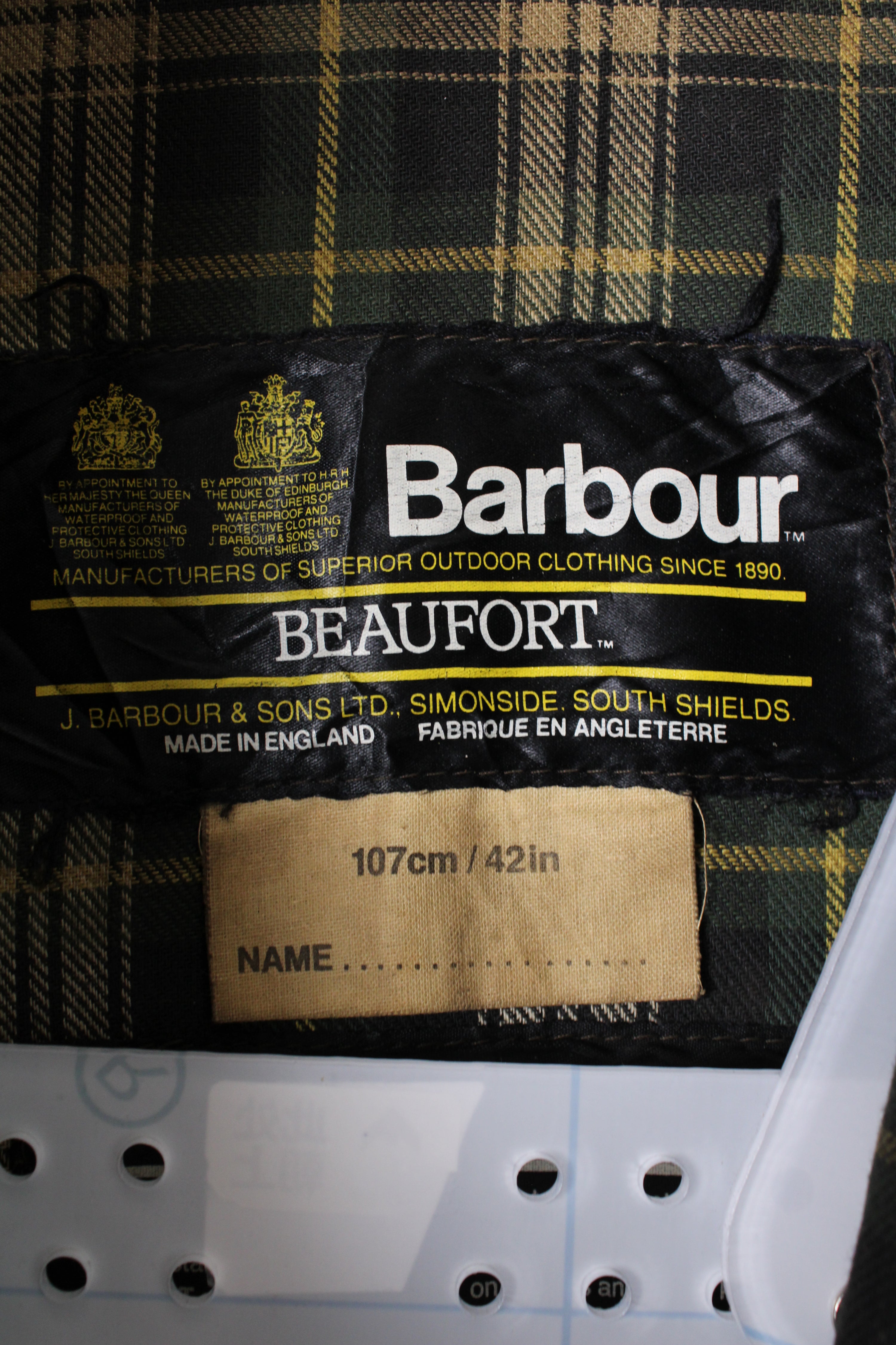 BARBOUR BEAUFORT VINTAGE 2 CREST WAXED JACKET GREEN - M/L