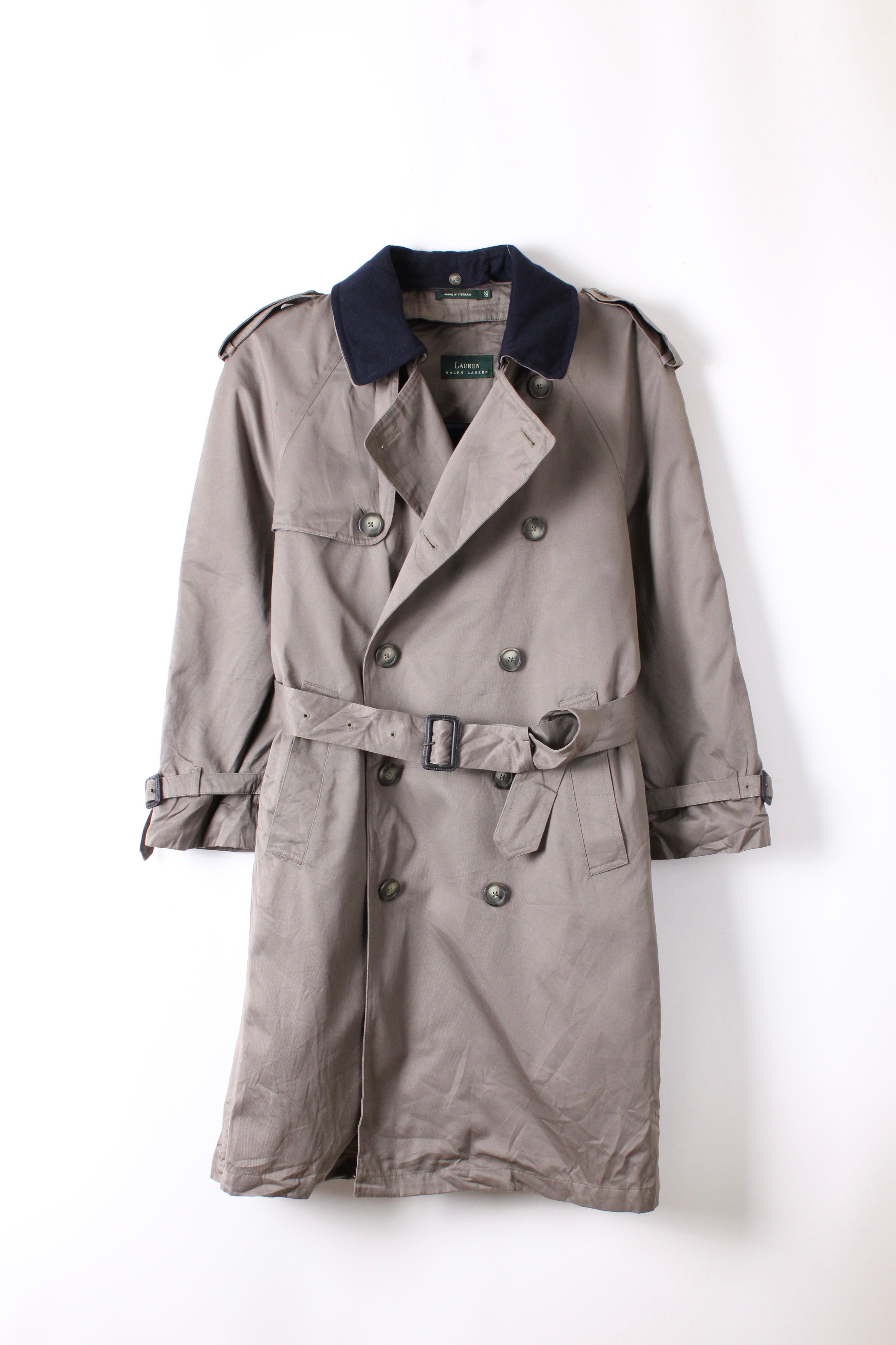 VINTAGE RALPH LAUREN TRENCH COAT DARK BEIGE - S/M