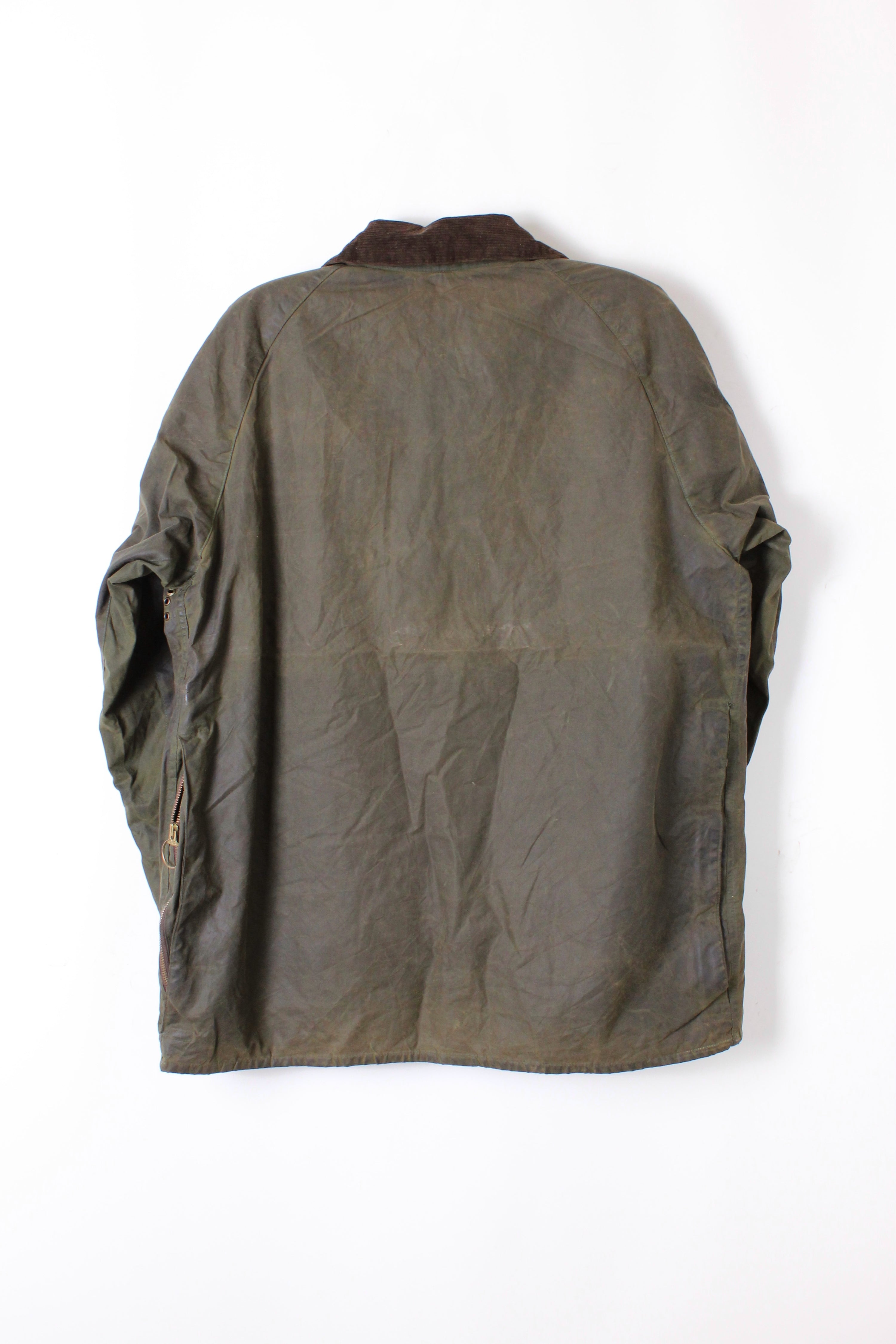 BARBOUR BEAUFORT VINTAGE 2 CREST WAXED JACKET GREEN - M/L