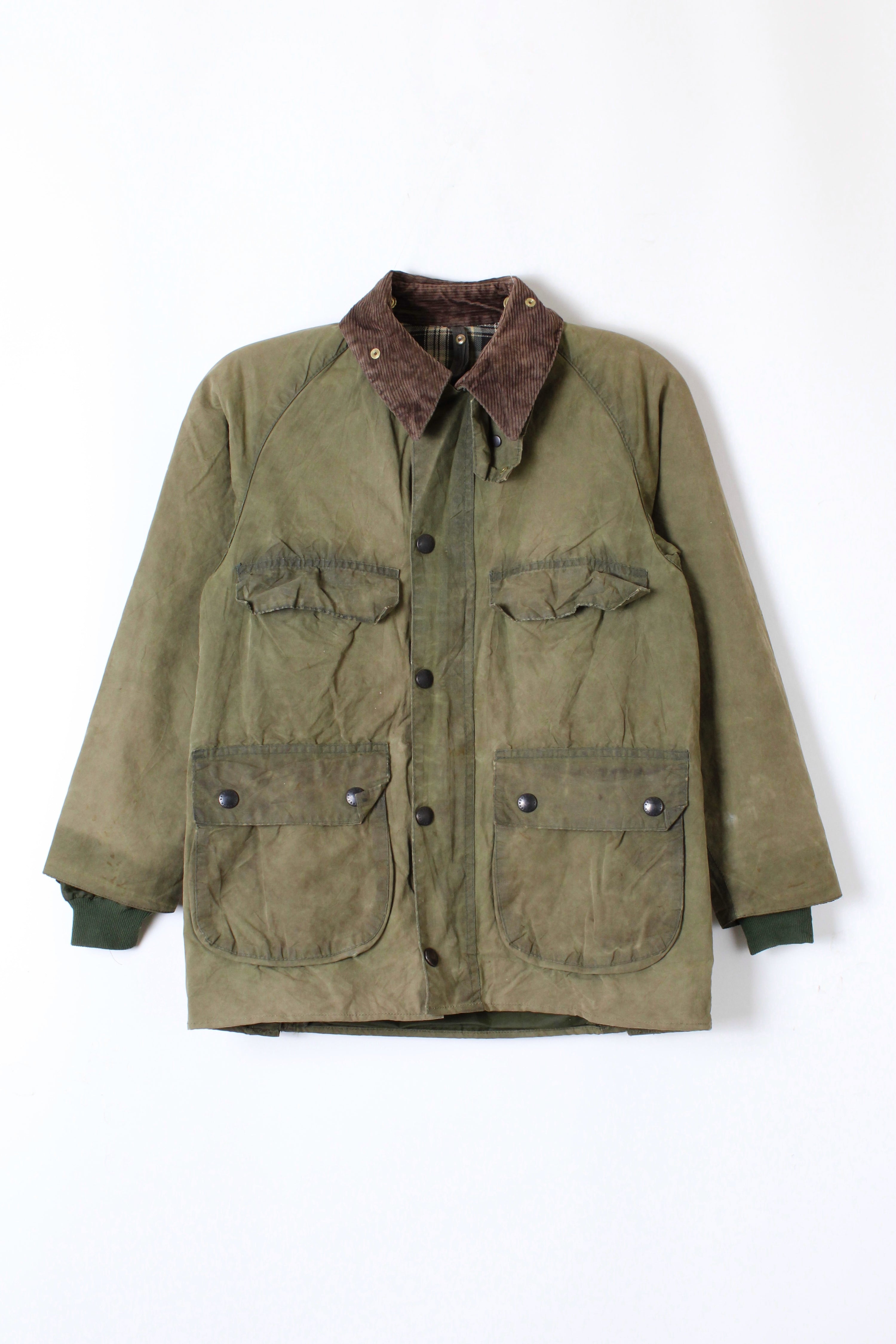 BARBOUR BEDALE 4 POCKETS WAXED JACKET GREEN - XS/S
