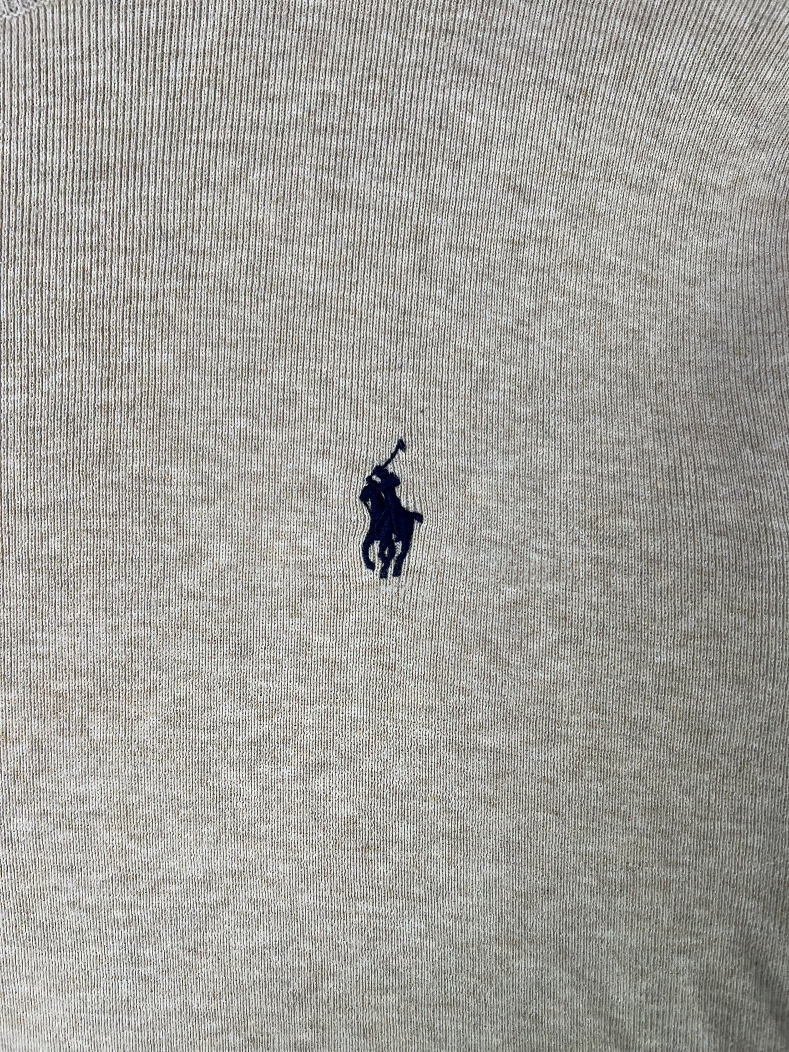 RALPH LAUREN SWEATER COTTON KNIT BEIGE - L