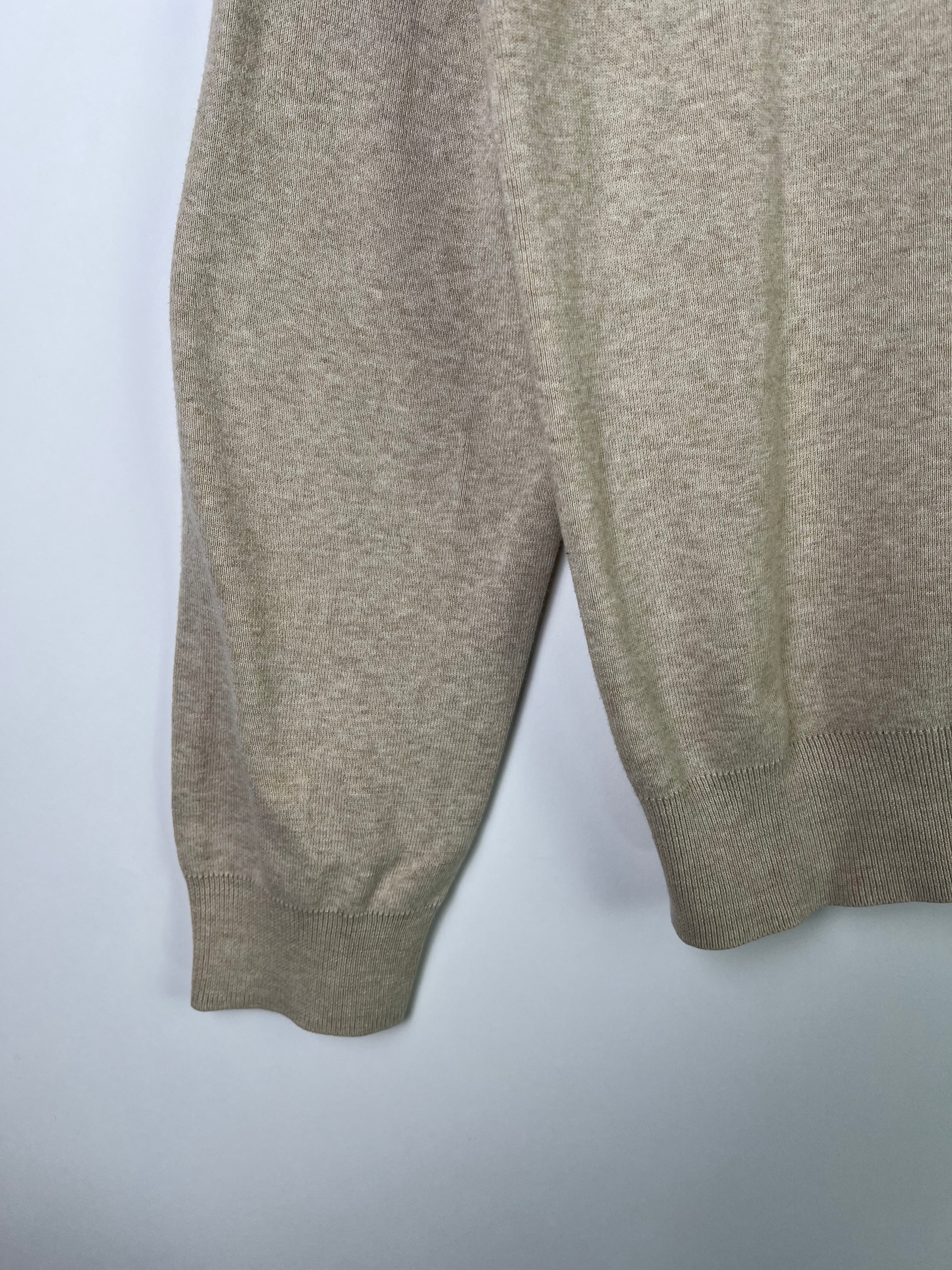 RALPH LAUREN SWEATER COTTON KNIT BEIGE - L