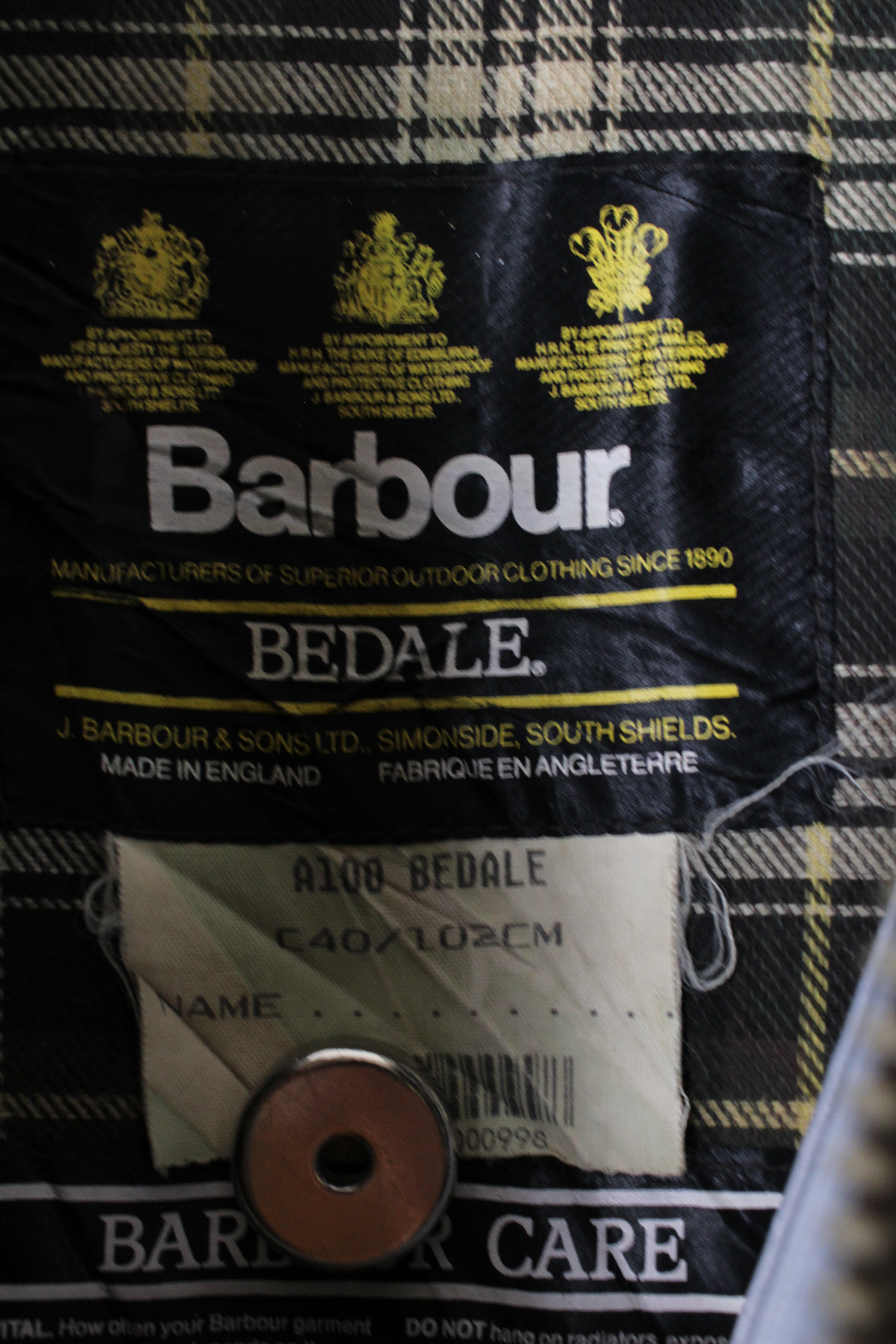 BARBOUR BEDALE WAXED JACKET GREEN - S/M