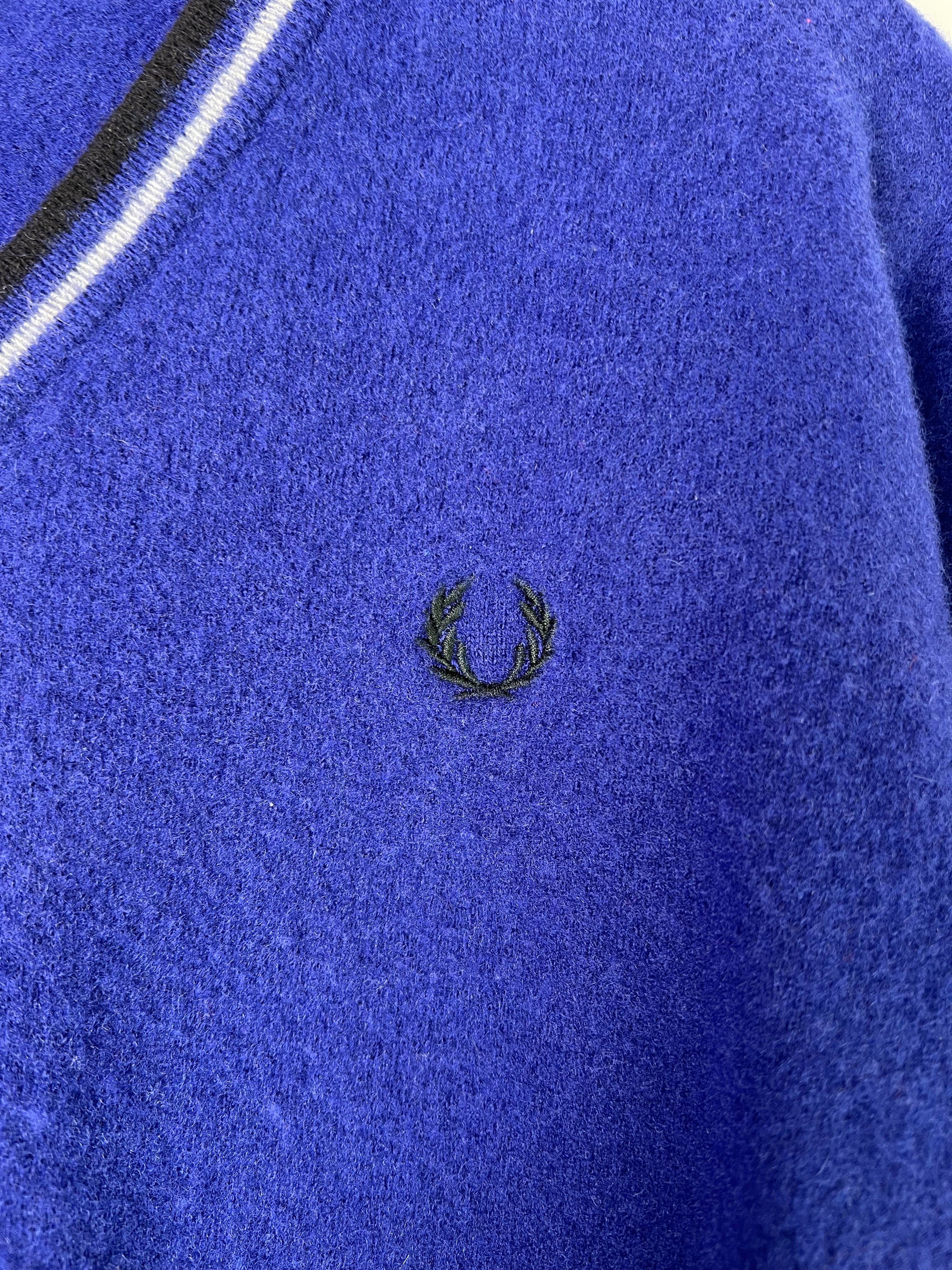 FRED PERRY WOOL SWEATER BLUE - XS