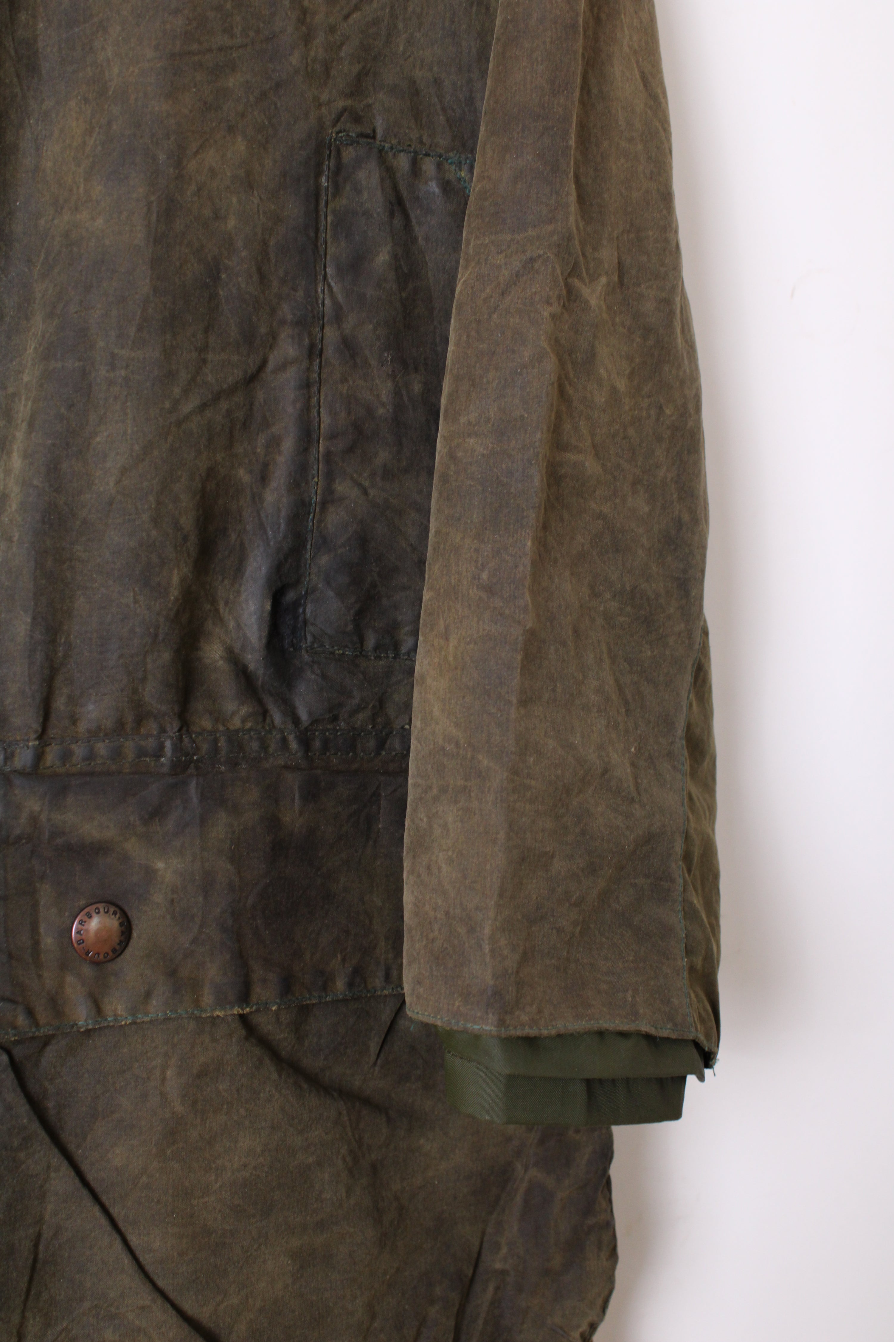 BARBOUR BORDER WAXED JACKET GREEN - M/L
