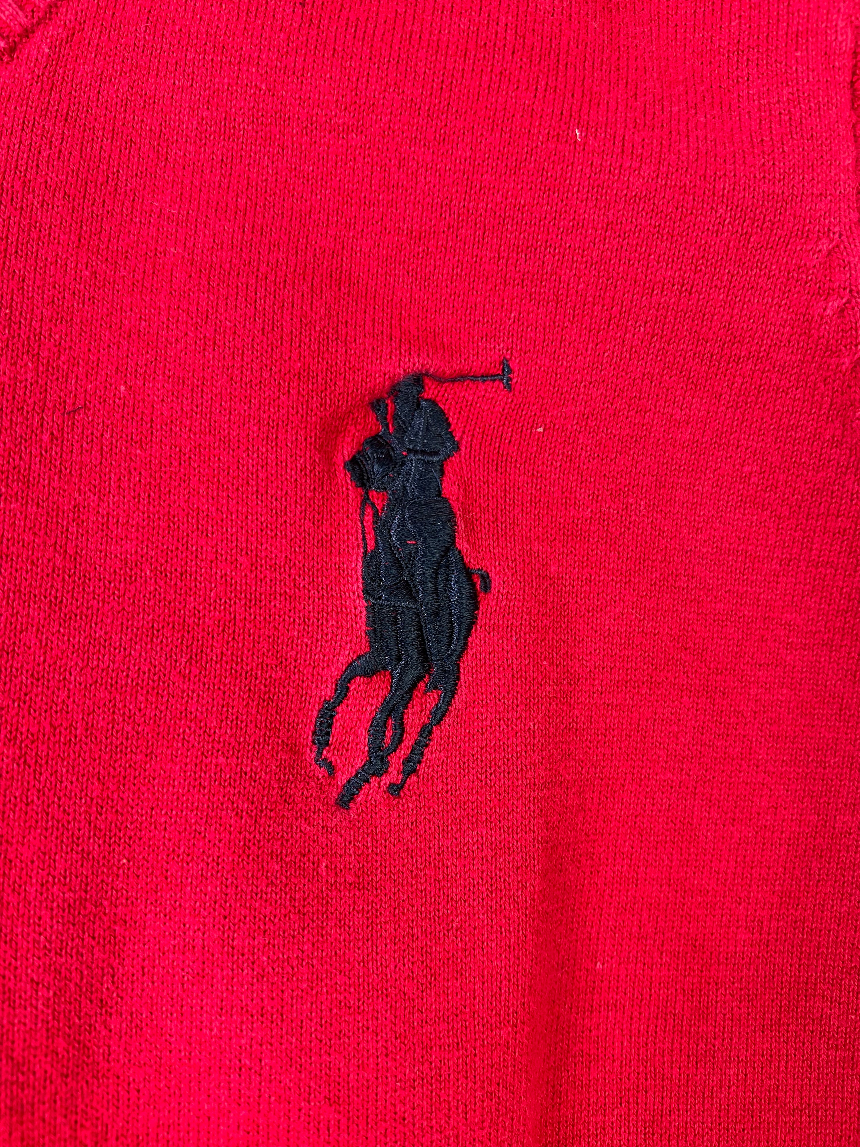 RALPH LAUREN COTTON VEST BIG PONY RED - S