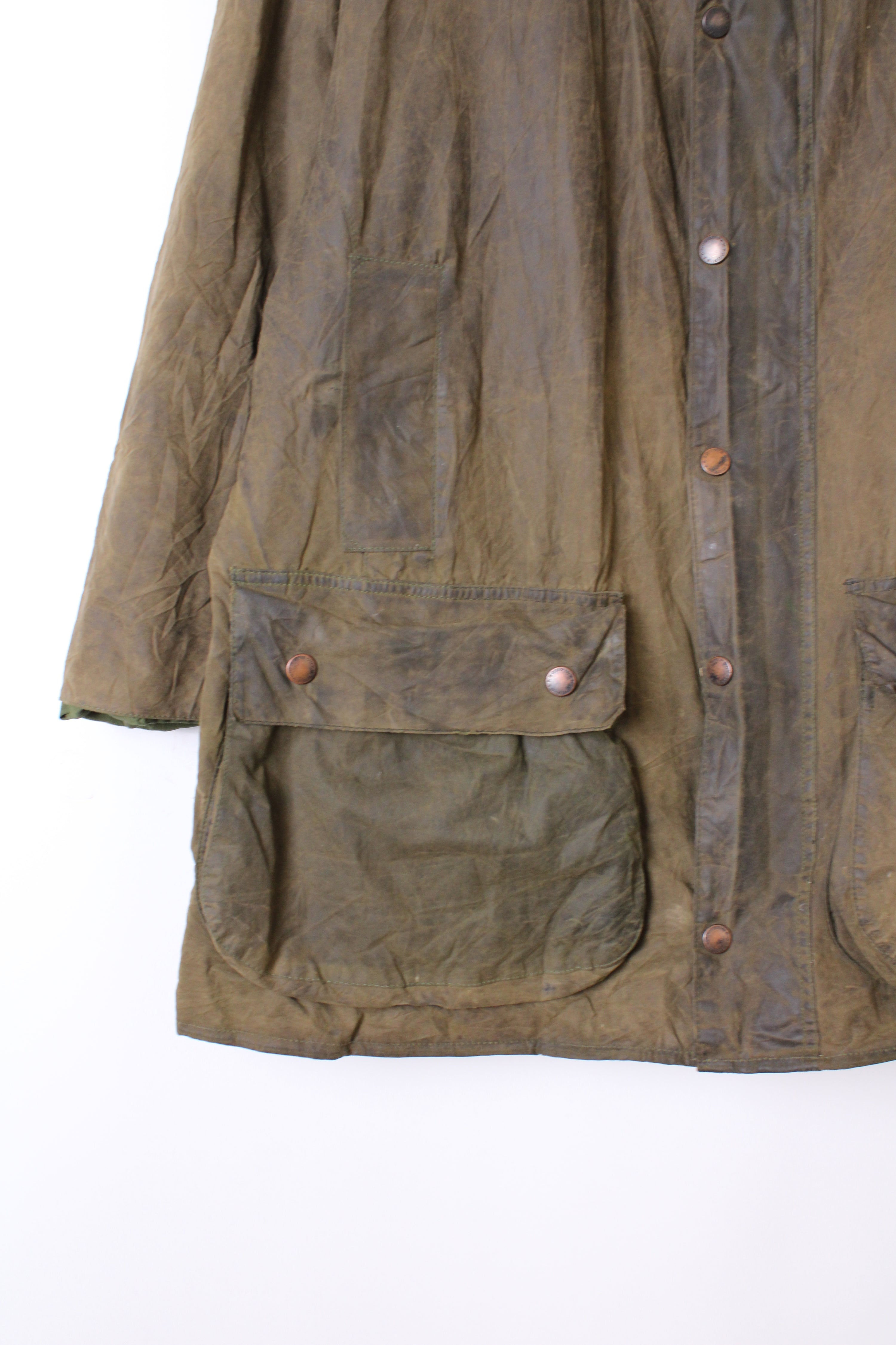 BARBOUR BORDER WAXED JACKET GREEN - L/XL