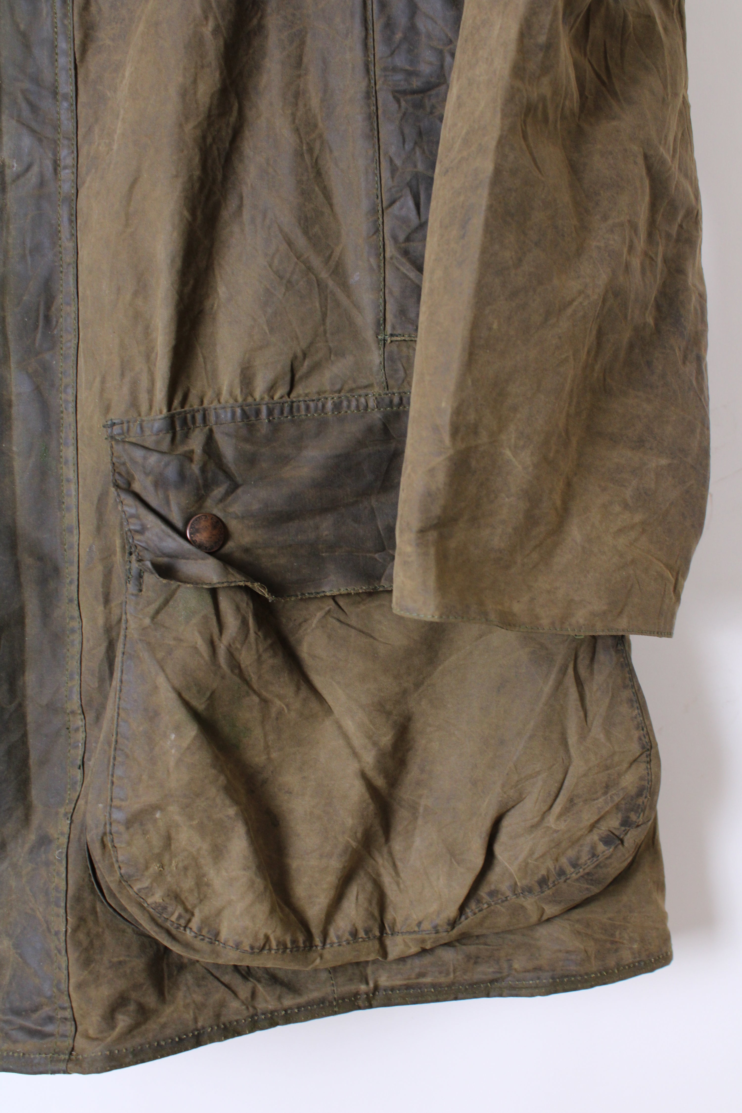 BARBOUR BORDER WAXED JACKET GREEN - L/XL