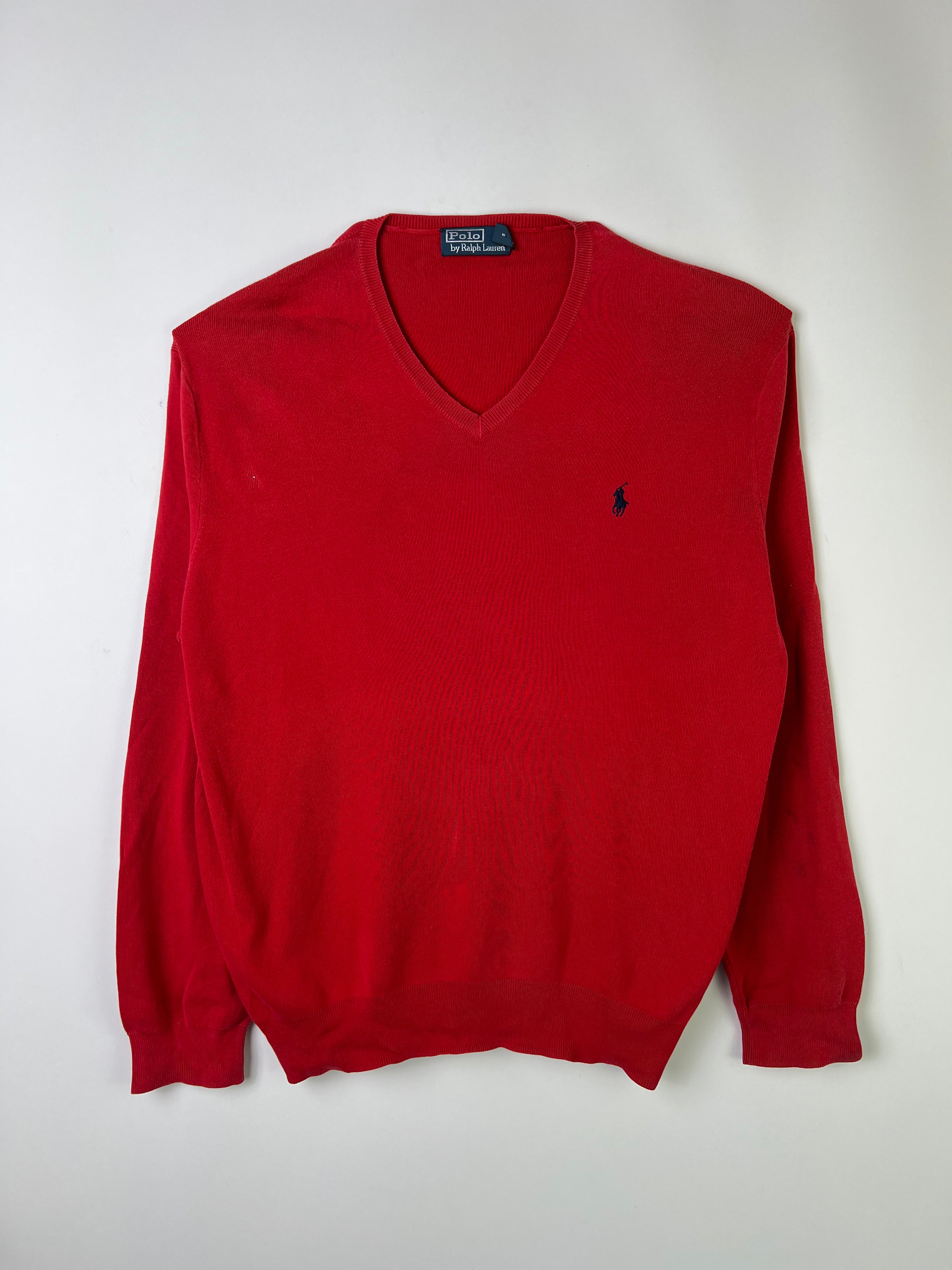 RALPH LAUREN SWEATER COTTON KNIT RED - XL