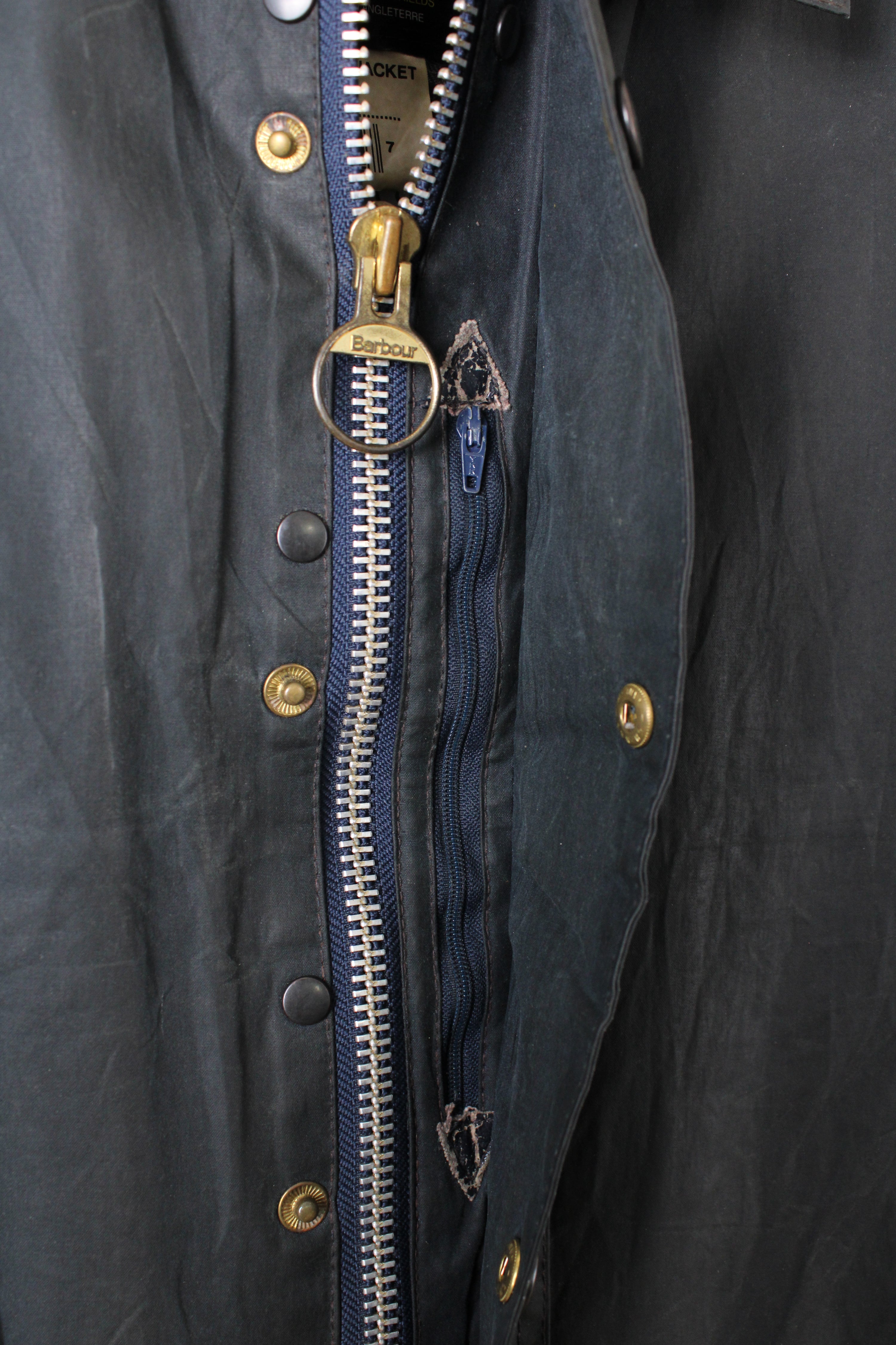 BARBOUR BEAUFORT WAXED JACKET BLUE - L/XL