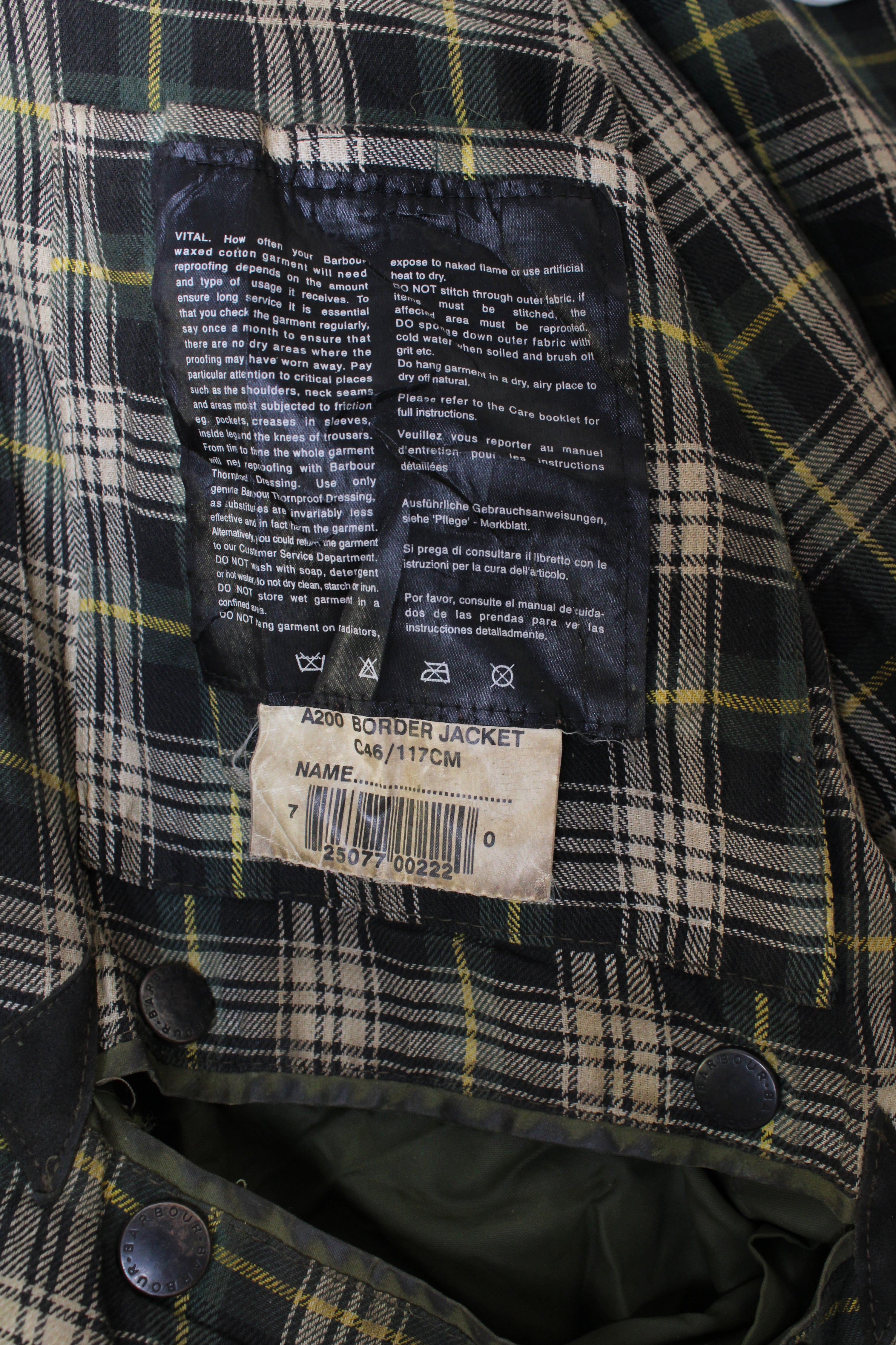 BARBOUR BORDER WAXED JACKET GREEN - L/XL