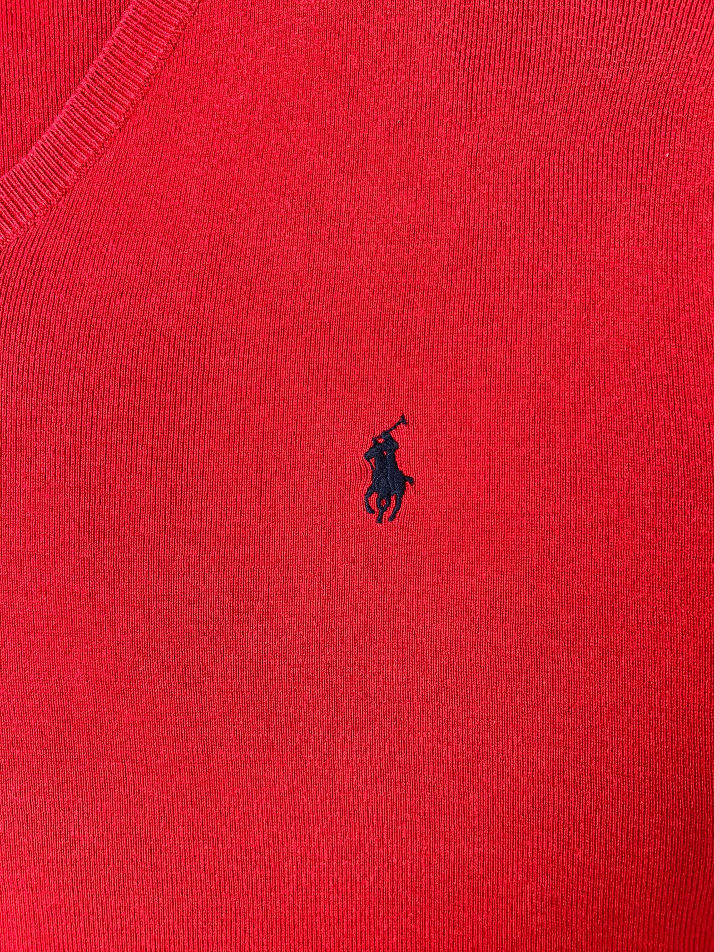 RALPH LAUREN SWEATER COTTON KNIT RED - XL
