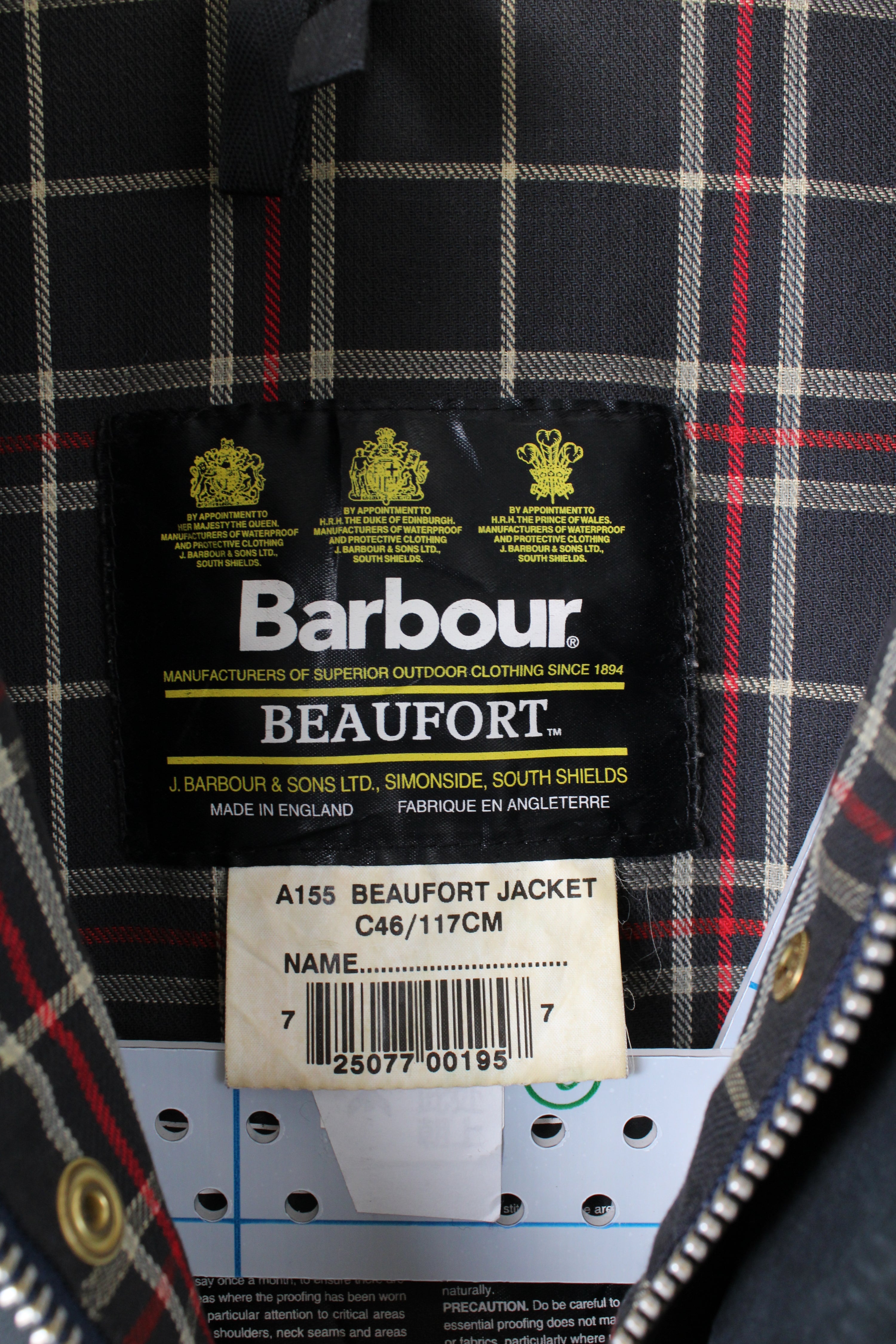 BARBOUR BEAUFORT WAXED JACKET BLUE - L/XL