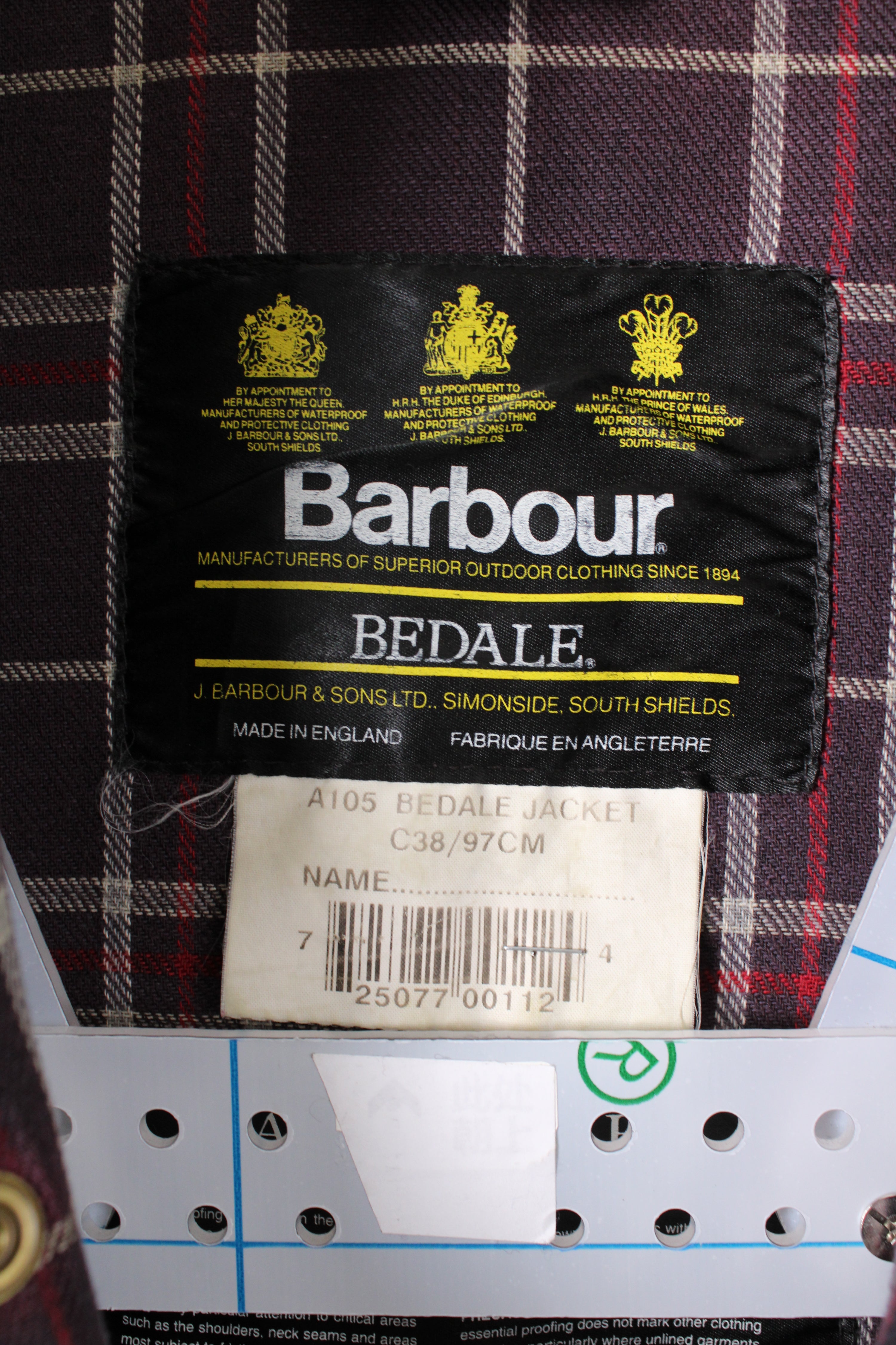 BARBOUR BEDALE WAXED JACKET BLUE - S/M