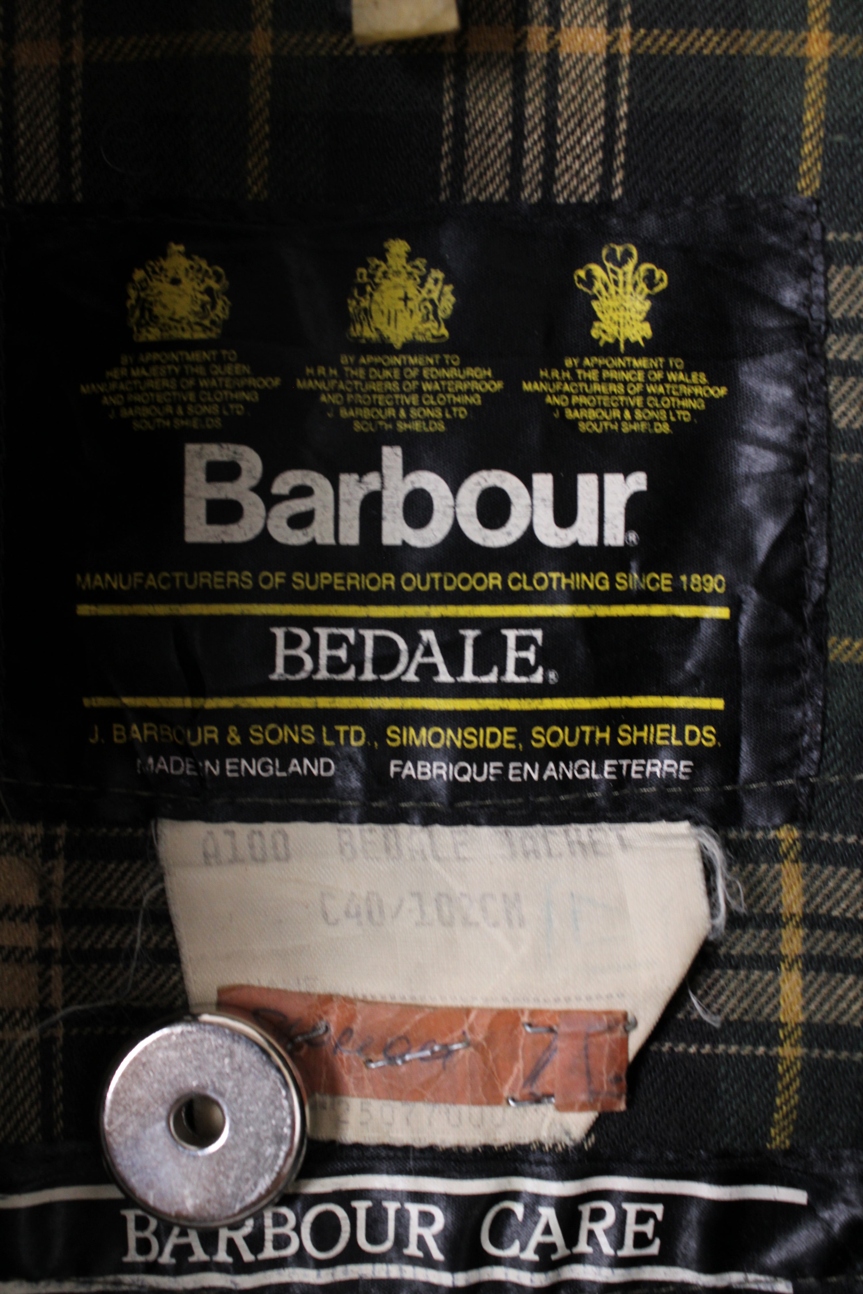 BARBOUR BEDALE WAXED JACKET GREEN - S/M