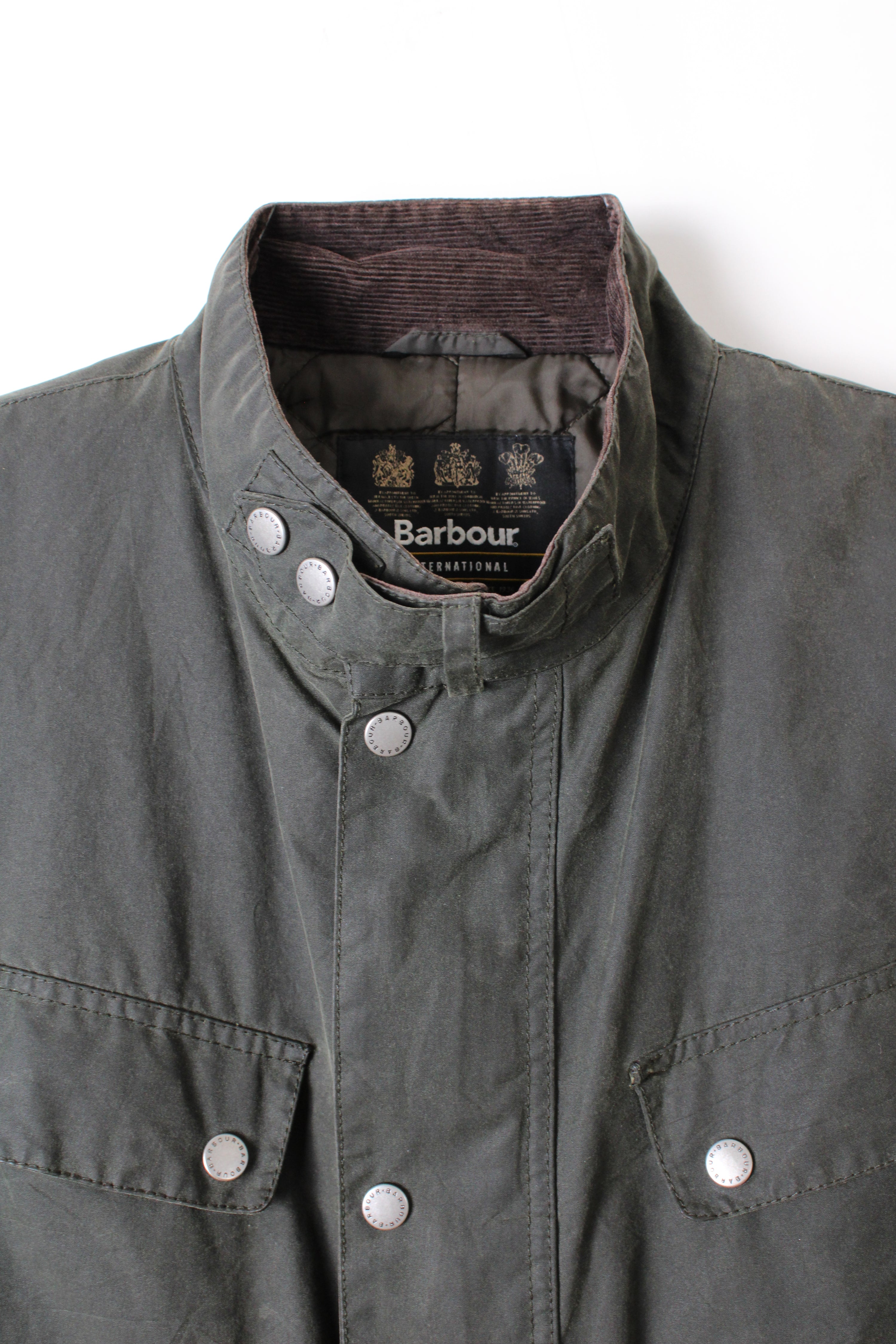 BARBOUR INTERNATIONAL DUKE WAXED JACKET SAGE GREEN - XXL