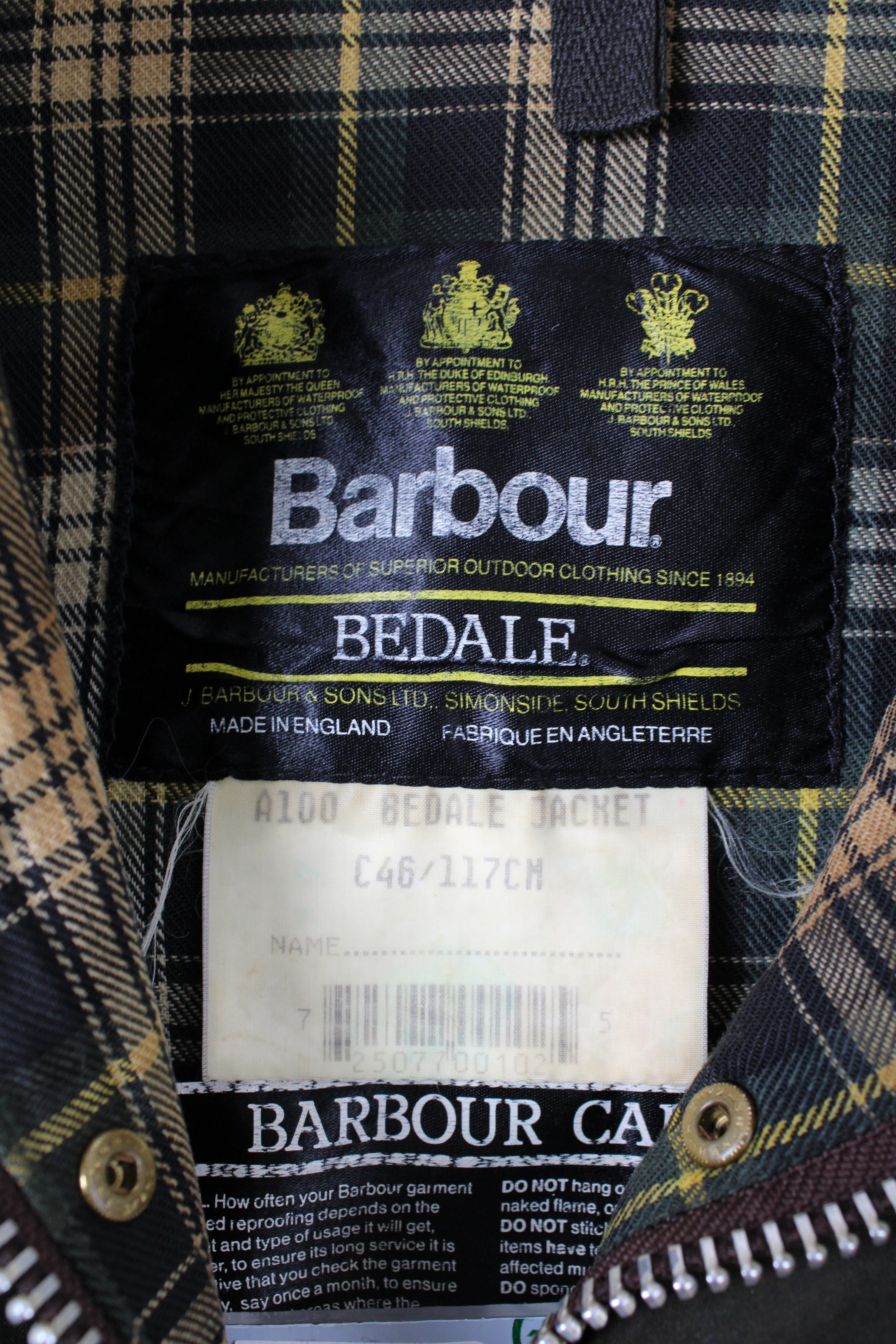 BARBOUR BEDALE WAXED JACKET GREEN - L/XL